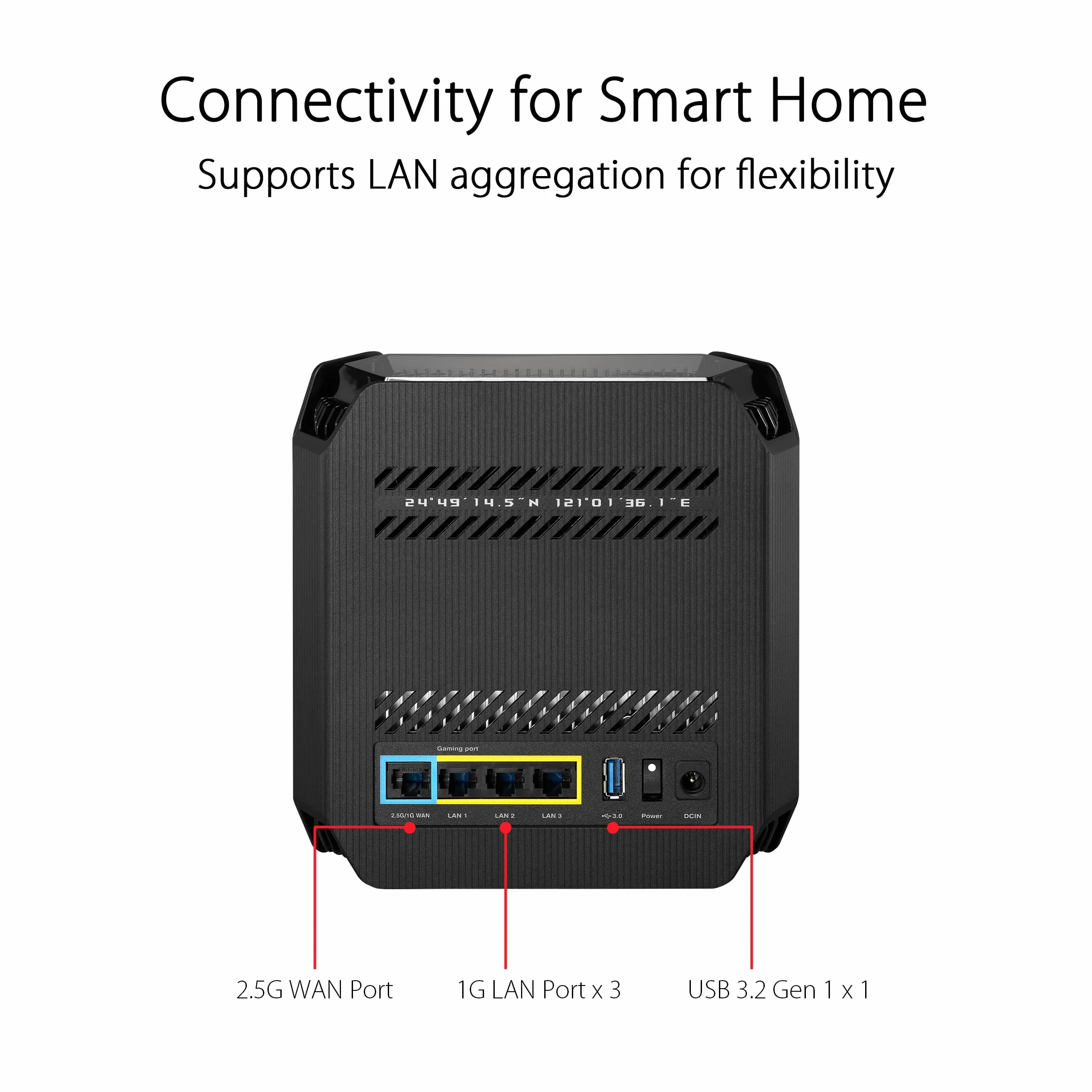 ASUS ROG Rapture GT6 - Mesh WiFi 6 Triple Band, Per Modem Operatore e ONT, Copertura fino a 540 m², Porta 2,5 G, Accelerazione di gioco, RangeBoost Plus, 5,9 GHz, Sicurezza di rete, 1 pezzo, Nero
