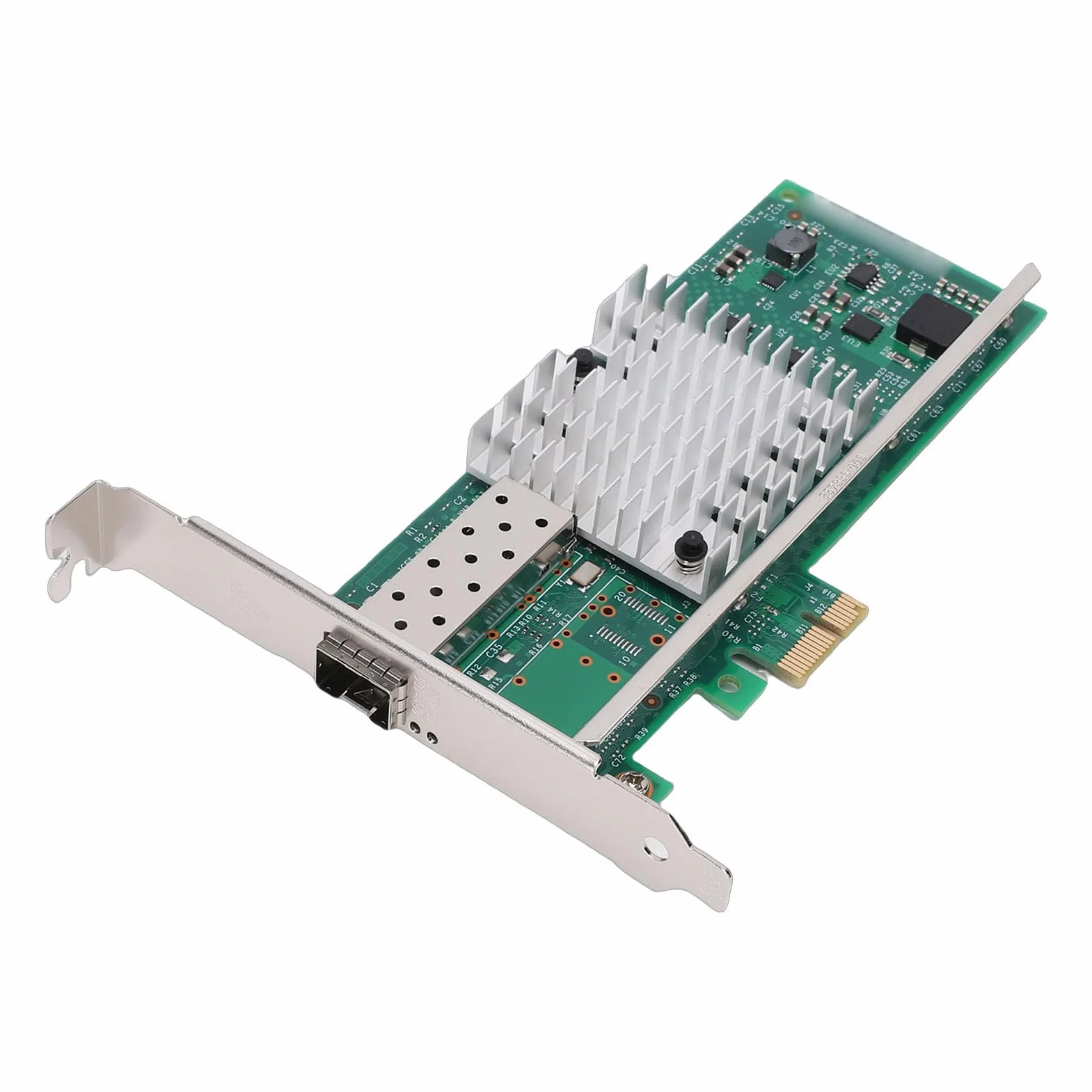 Naroote Scheda di Rete PCIE2.0 X1 da 10 Gb, Adattatore Ethernet da 10 Gb, Adattatore per Scheda di Rete in Fibra con Chip 82599EN, Ideale per Vista 7 8 8.1 10