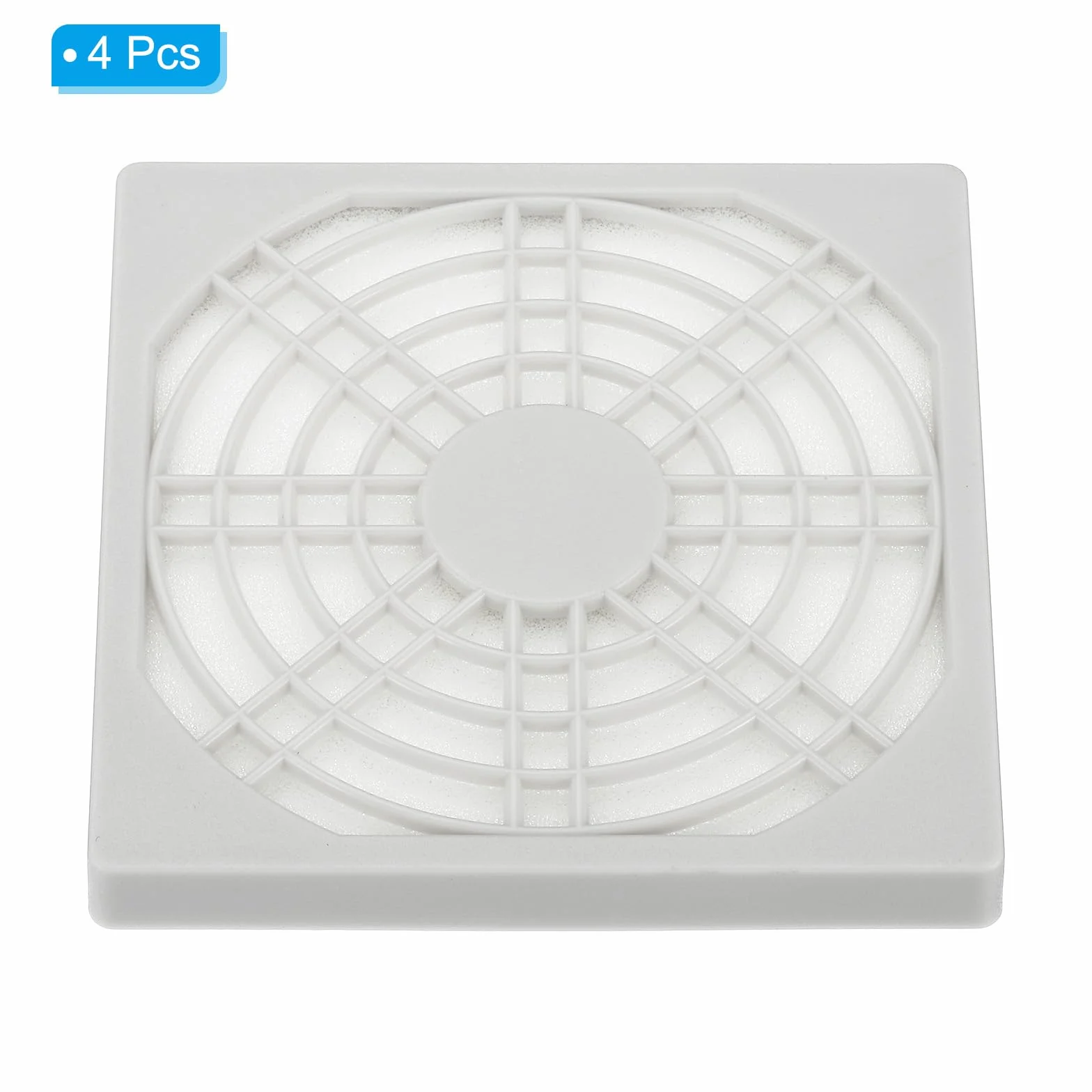 PATIKIL 80mm Ventola Dito Griglia, 4pz Griglia Protezione Protezione Ventola Protezione Coperchio per 80x80mm Scarico Ventole per Attrezzature Computer Fai-da-Te, Bianco
