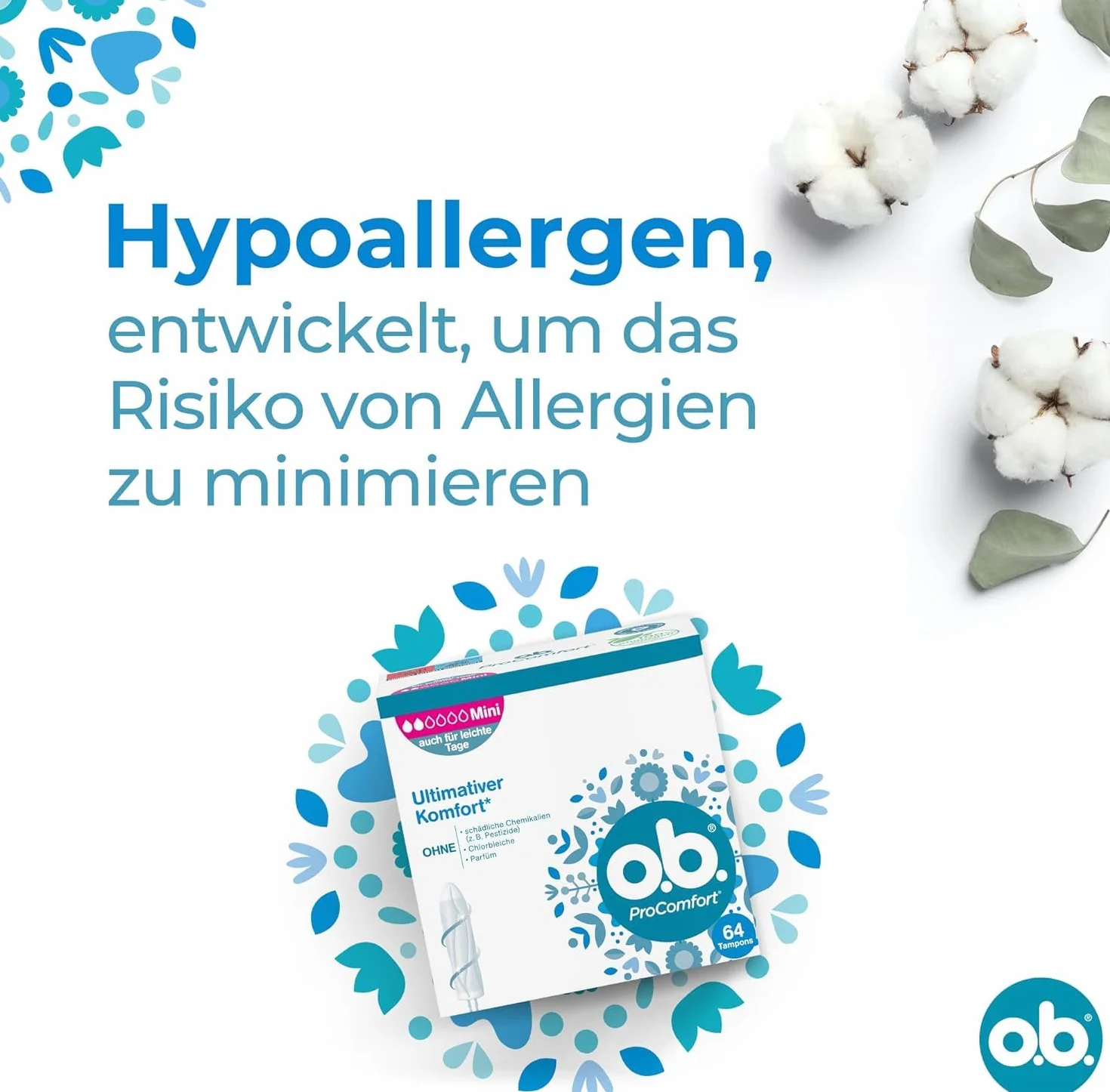 o.b. ProComfort Mini tamponi Dynamic Fit SilkTouch 64 szt.
