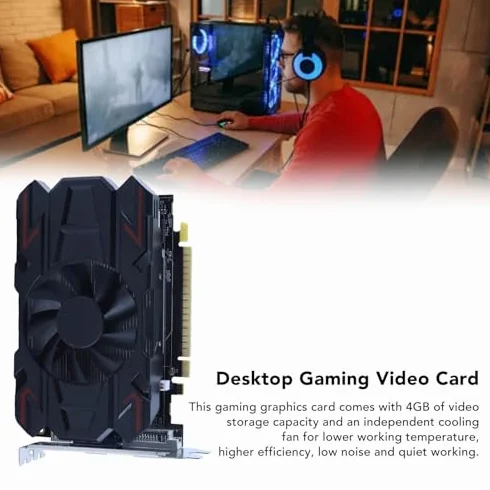 Scheda Grafica da Gioco, HD6770 4 GB DDR5 128 Bit PCI Express 2.0 16X Slot HDMI DVI VGA Interfaccia, Scheda Grafica per Computer con Ventola Singola (HD6770 4GB DDR5)