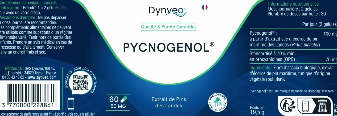 Pycnogenol 50 mg 60 kapsułek - OPC 70% przeciwutleniacz mikrokrążenie skóra