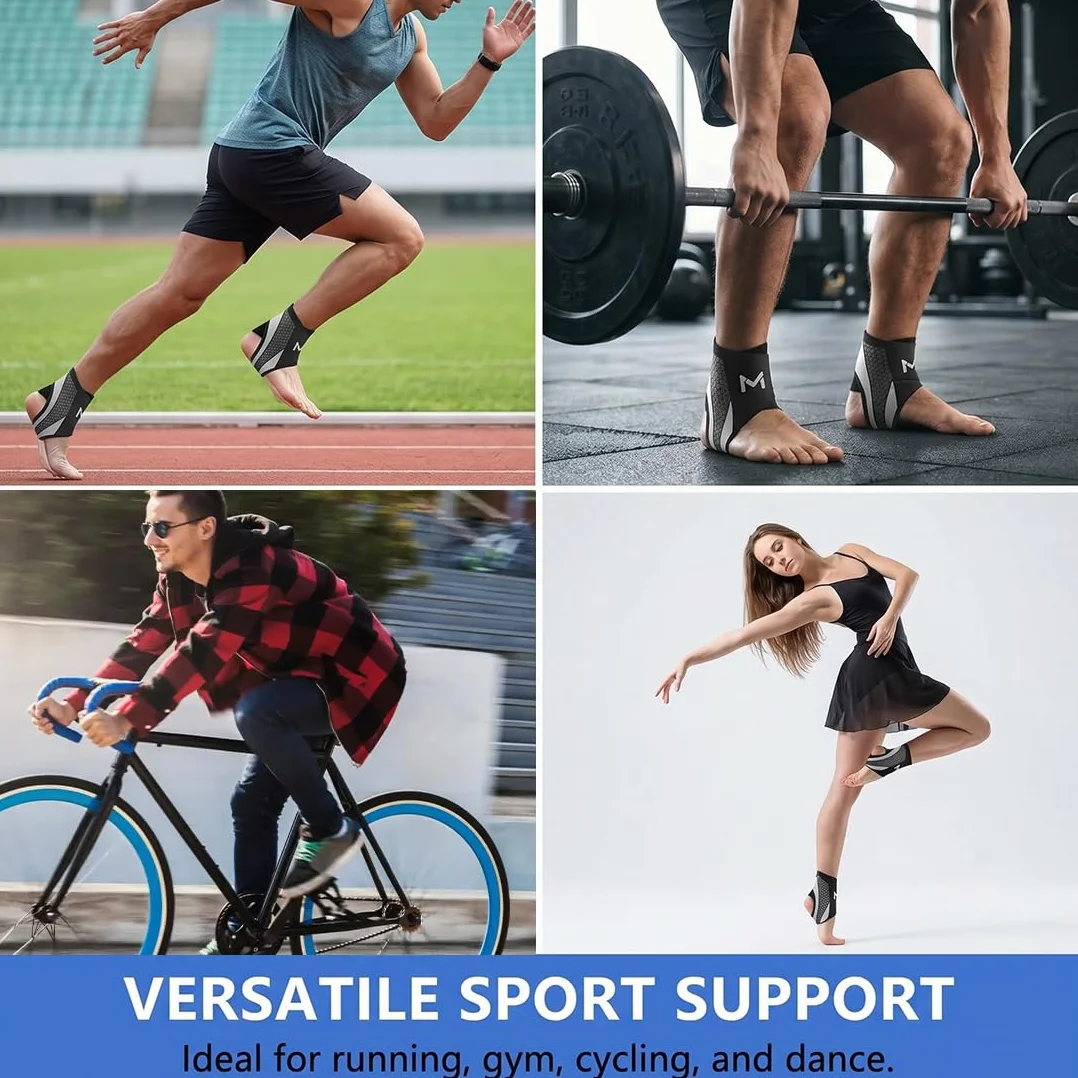 Cavigliera Sportiva per Distorsione Supporto Elastica in Nylon Traspirante con Doppia Fascia Regolabile a U Unisex