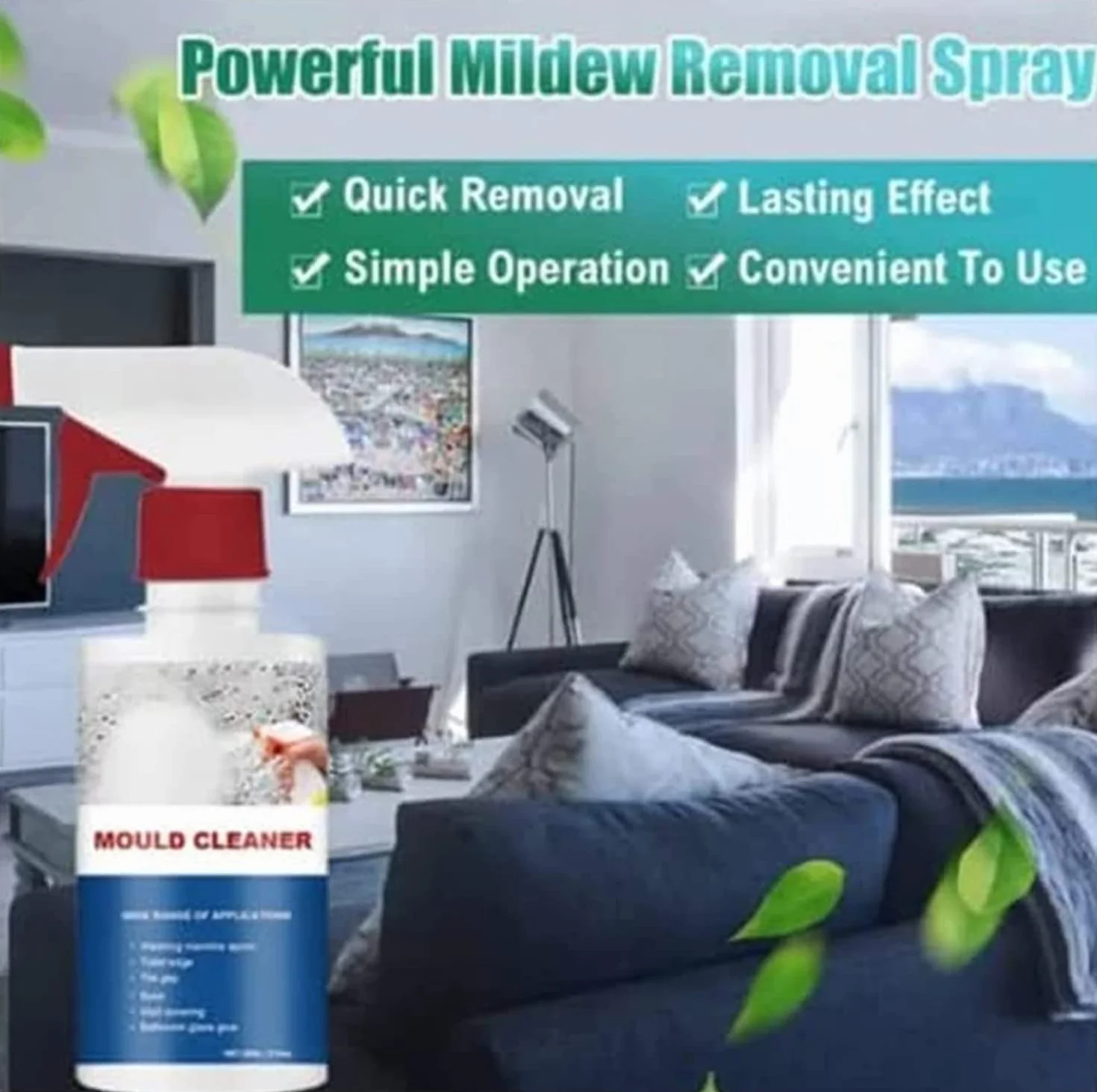 Mildew Cleaner Foam 60ml 3 Pcs - Household Mildew Removal Spray for Kitchen Bathroom