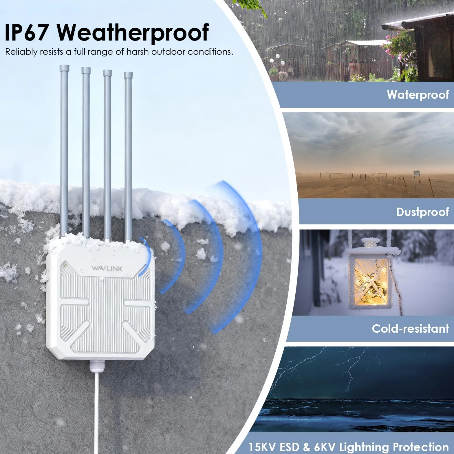 Wavlink AX3000 Mesh – Punto di accesso WiFi a lunga portata – ideale per grandi aree