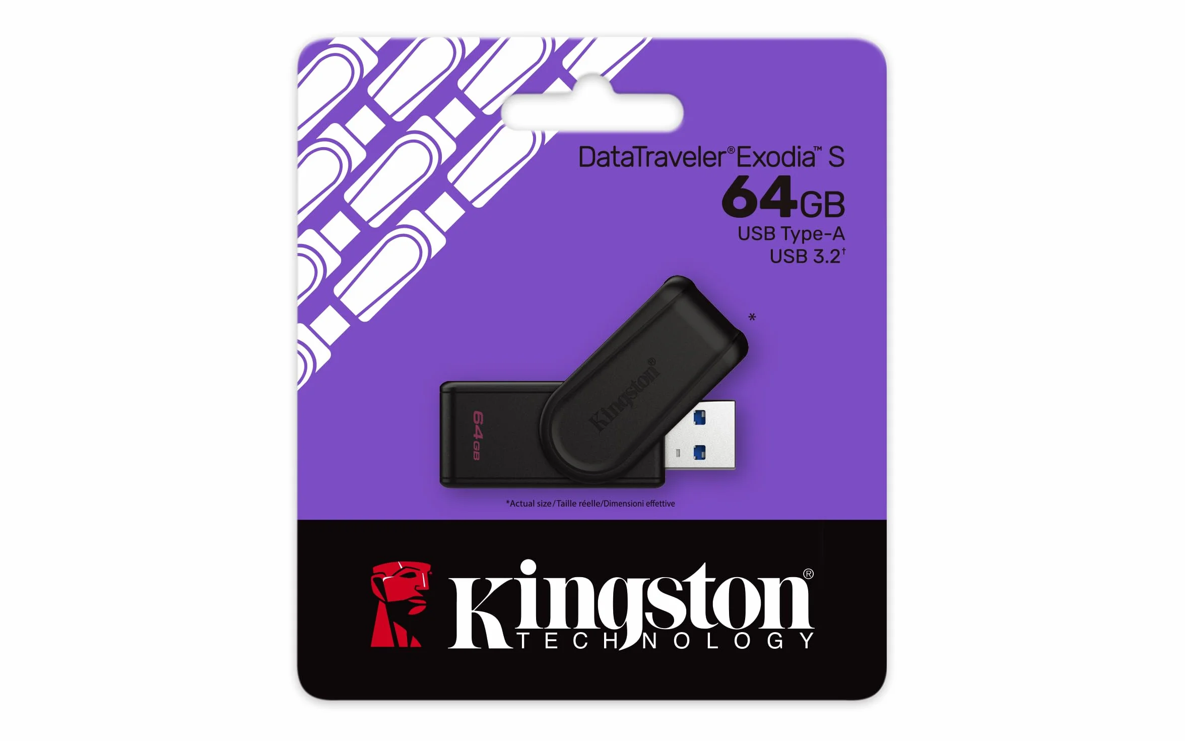Kingston DataTraveler Exodia S 64GB USB 3.2 Gen 1 Flash Drive Nero