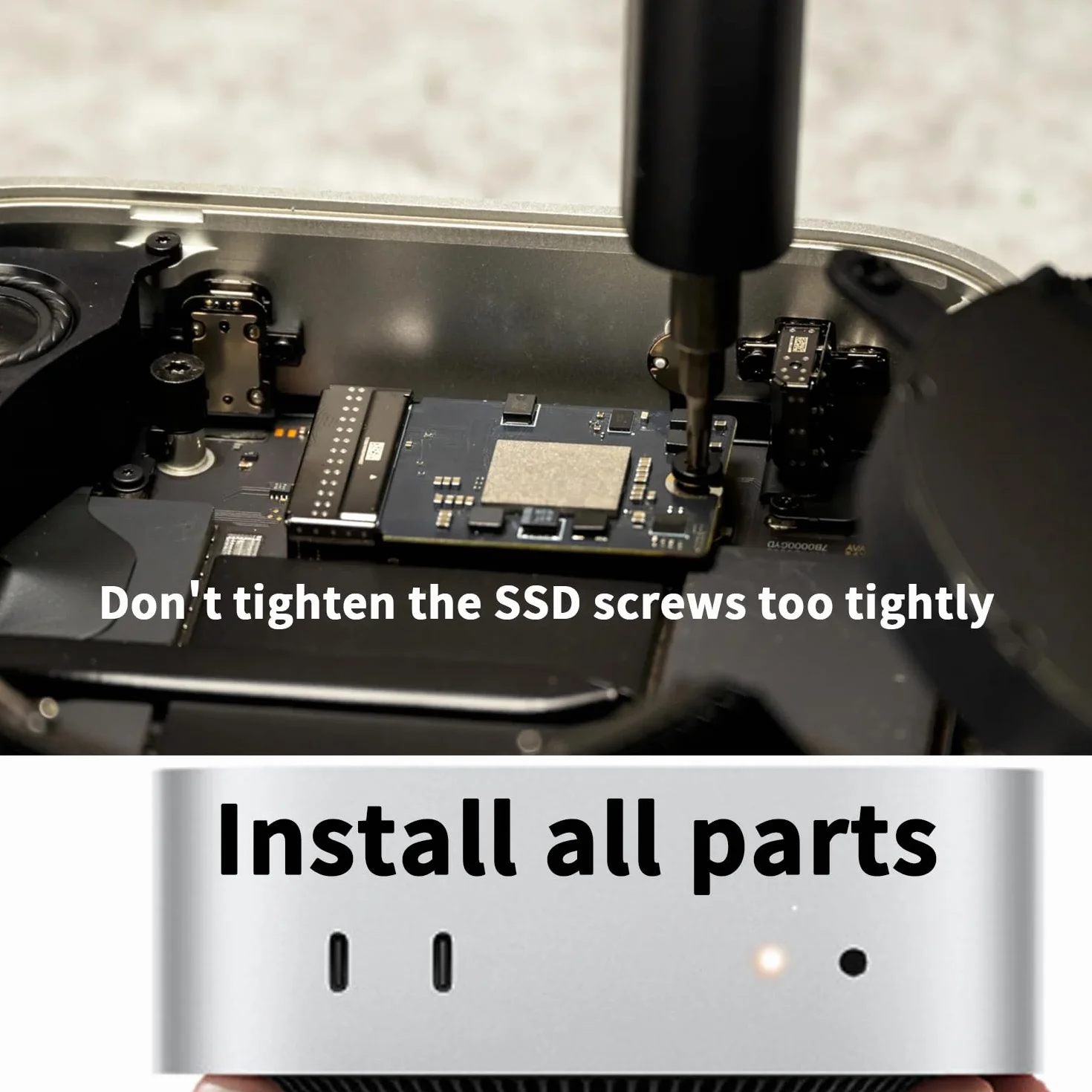 2025 M4 Macmini 1TB Aggiornamento dell'archiviazione SSD per Mac Mini, installazione fai da te