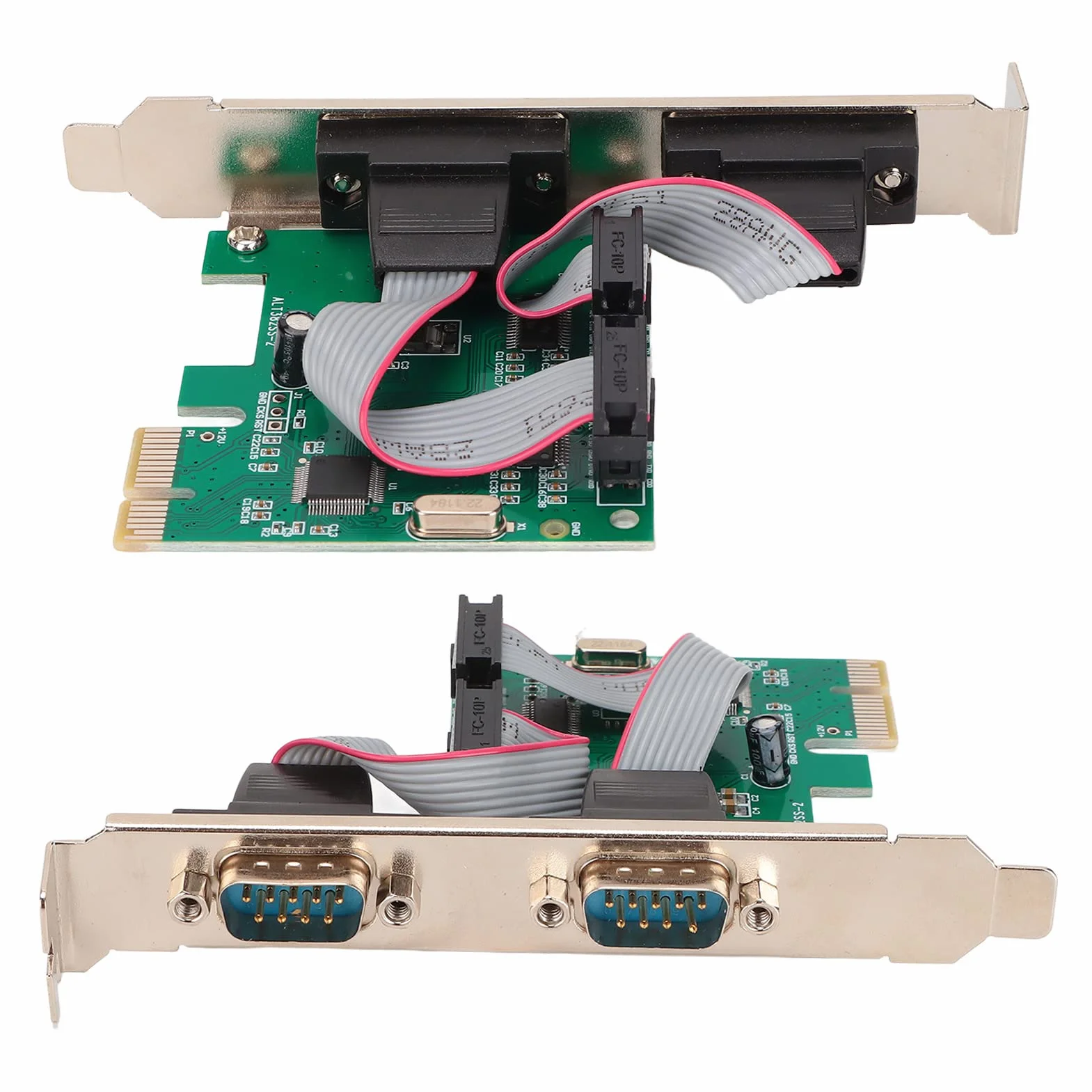 Scheda di Espansione Seriale PCIE, Interfaccia Porta COM PCIE a RS232 Scheda di Espansione Doppia Porta Seriale WCH382L Chip per Windows98/98SE/ME/2000/xp/server 2003/xp 64bit/Vista/win7/2008, per Lin
