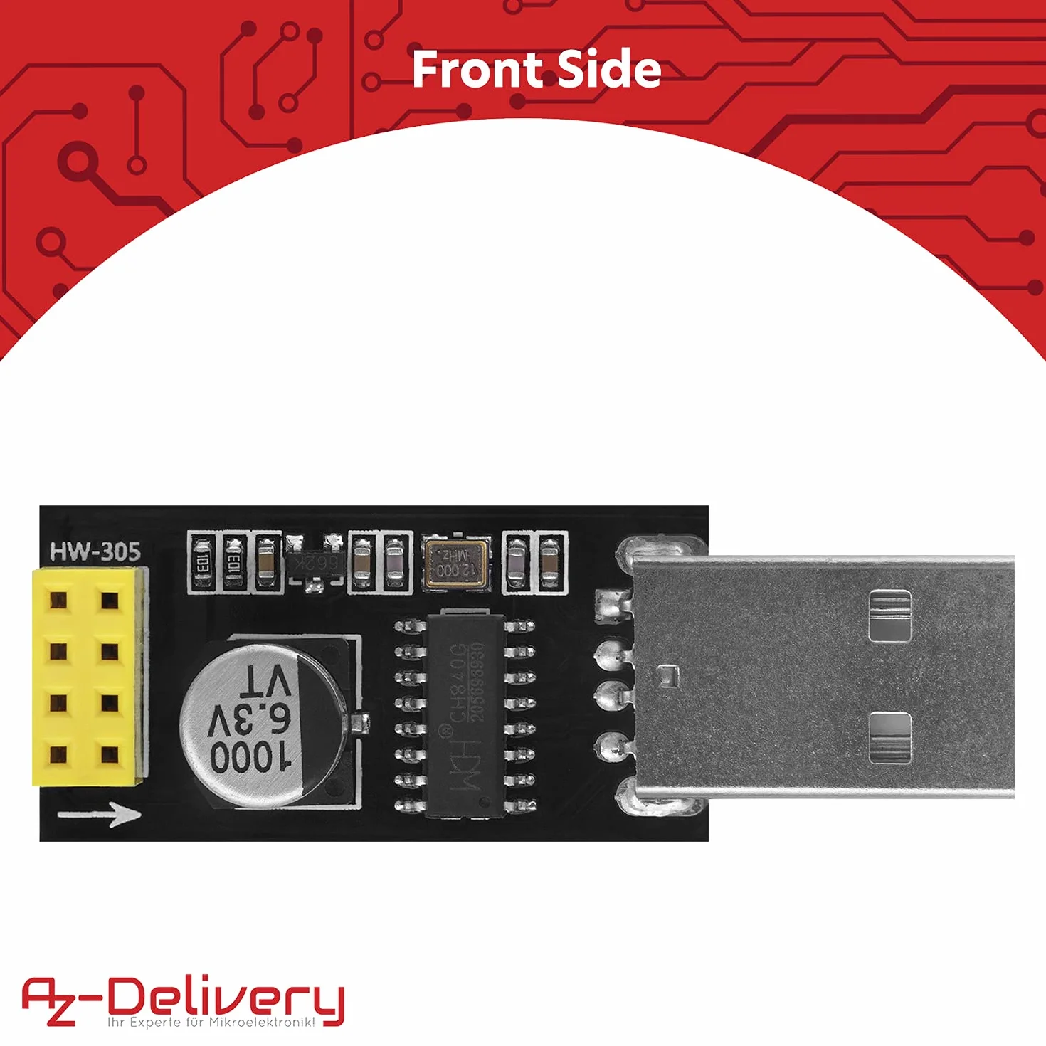 AZDelivery Adattatore USB per ESP-01 Wifi Modulo con eBook
