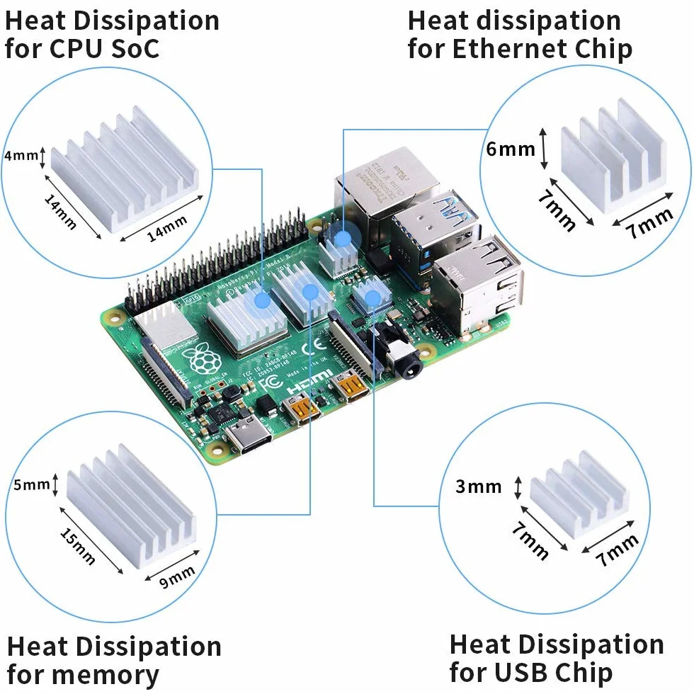 GeeekPi Raspberry Pi Ventola di Raffreddamento 30 x 30 x 7 mm con dissipatore per Raspberry Pi 3/2 Model B, Raspberry Pi 4B,3B + e Retroflag Nespi Case Plus (1-Pack)