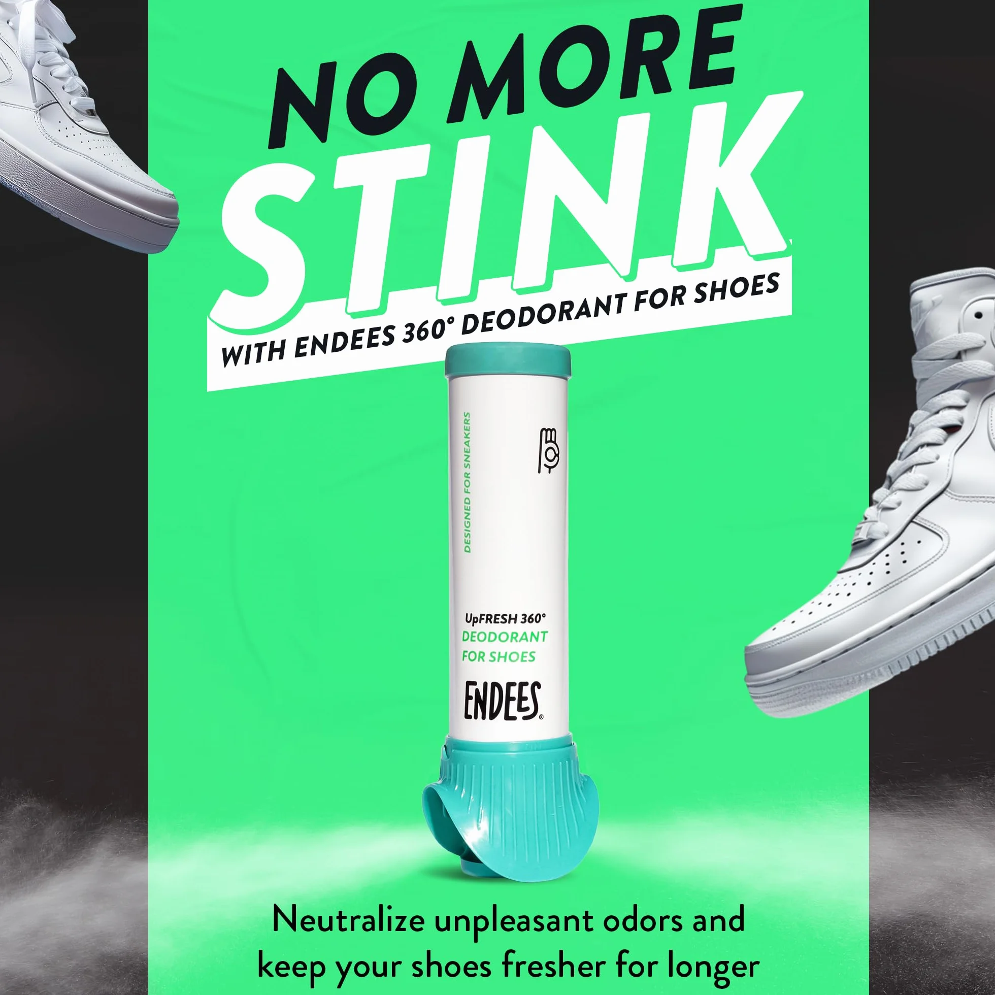 Endees UpFresh 360° Deodorante Spray per Scarpe 100ml Set 3 Pezzi Neutralizza Odori