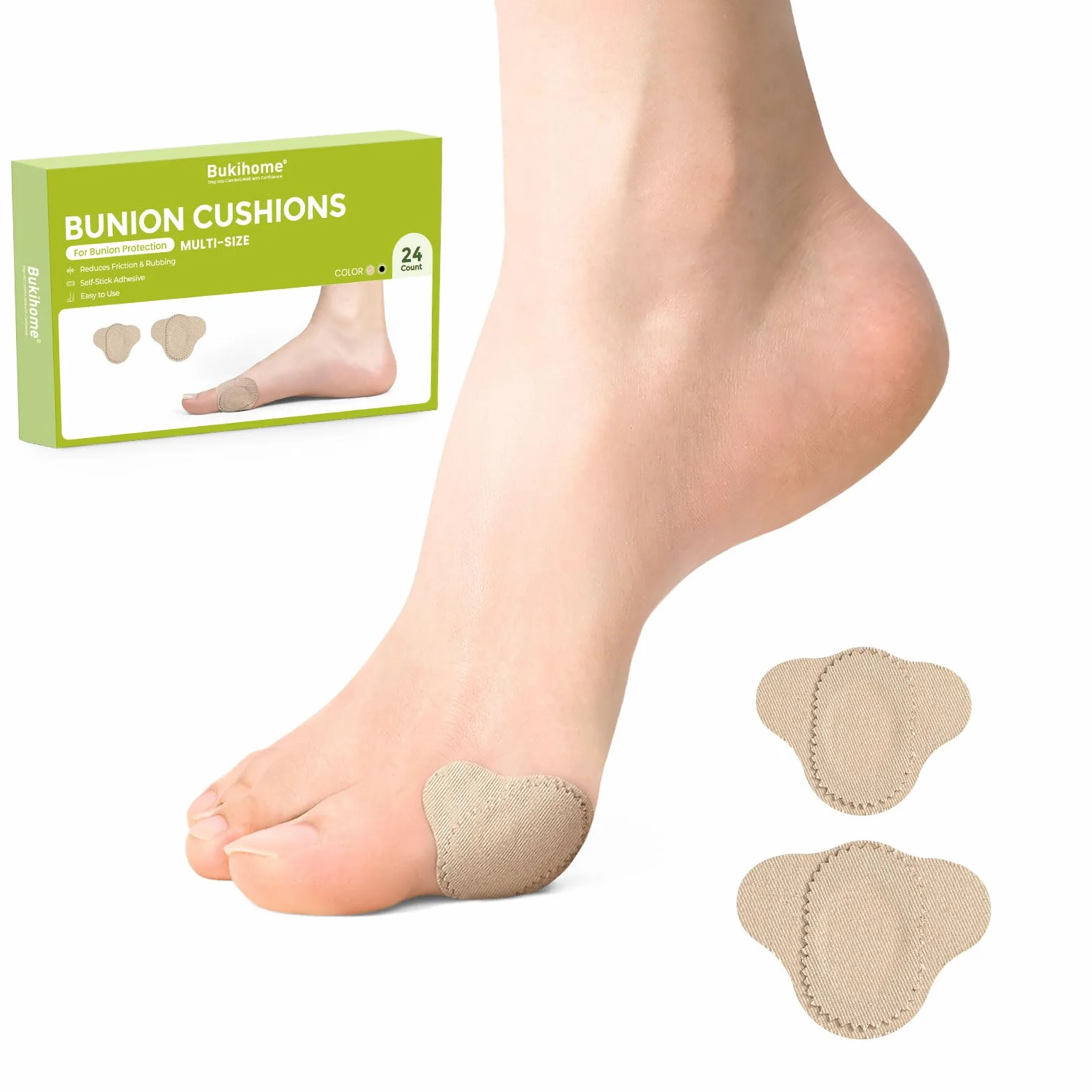 Cuscinetti per alluce valgo 24 pezzi in moleskin impermeabili per comfort e protezione