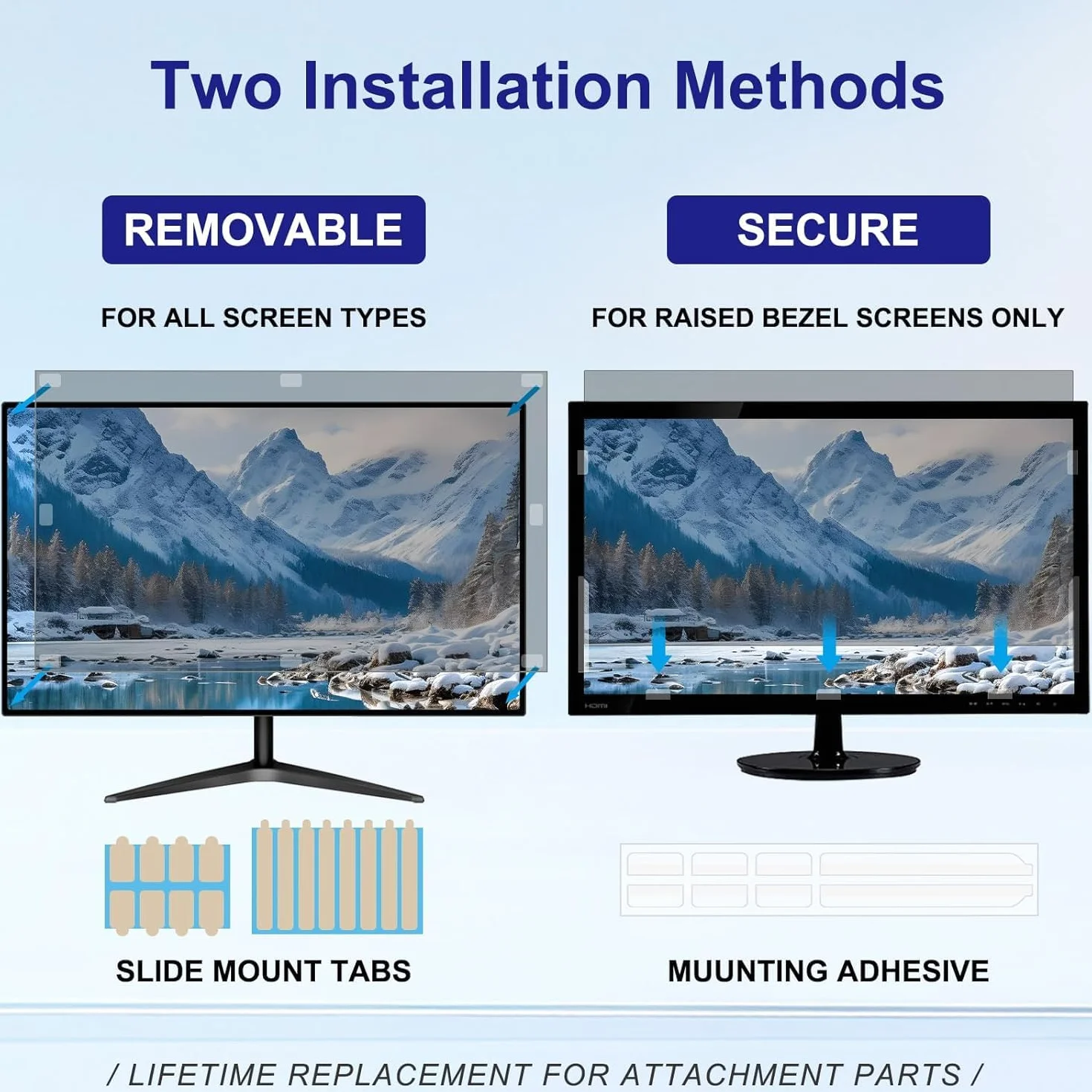 Filtro Privacy per Computer da 27" Widescreen 16:9, Filtro Privacy, Anti Spia e antiriflesso, Protezione dalla Luce Blu (598 mm x 337 mm)