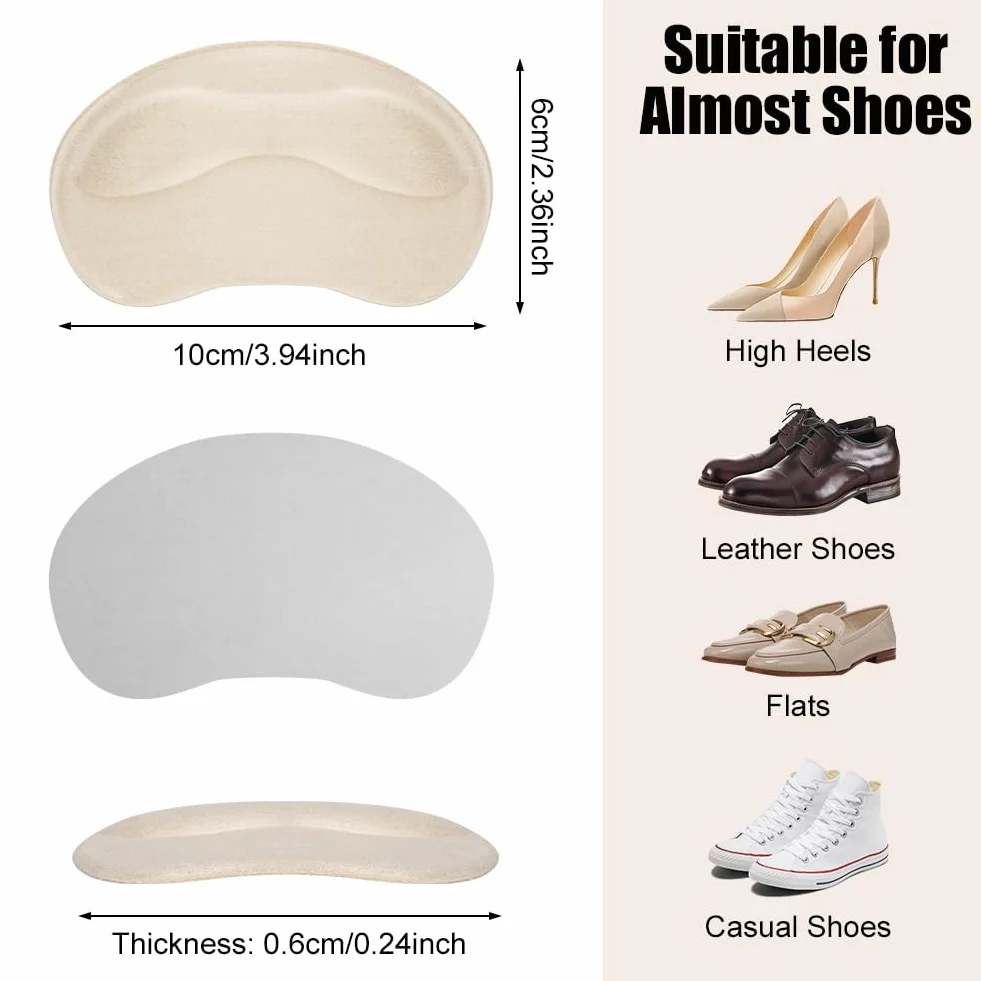 Vicloon Cuscinetti per Scarpe, 4 Paia Impugnature per Tallone, Inserti Autoadesivi Anti-Vesciche