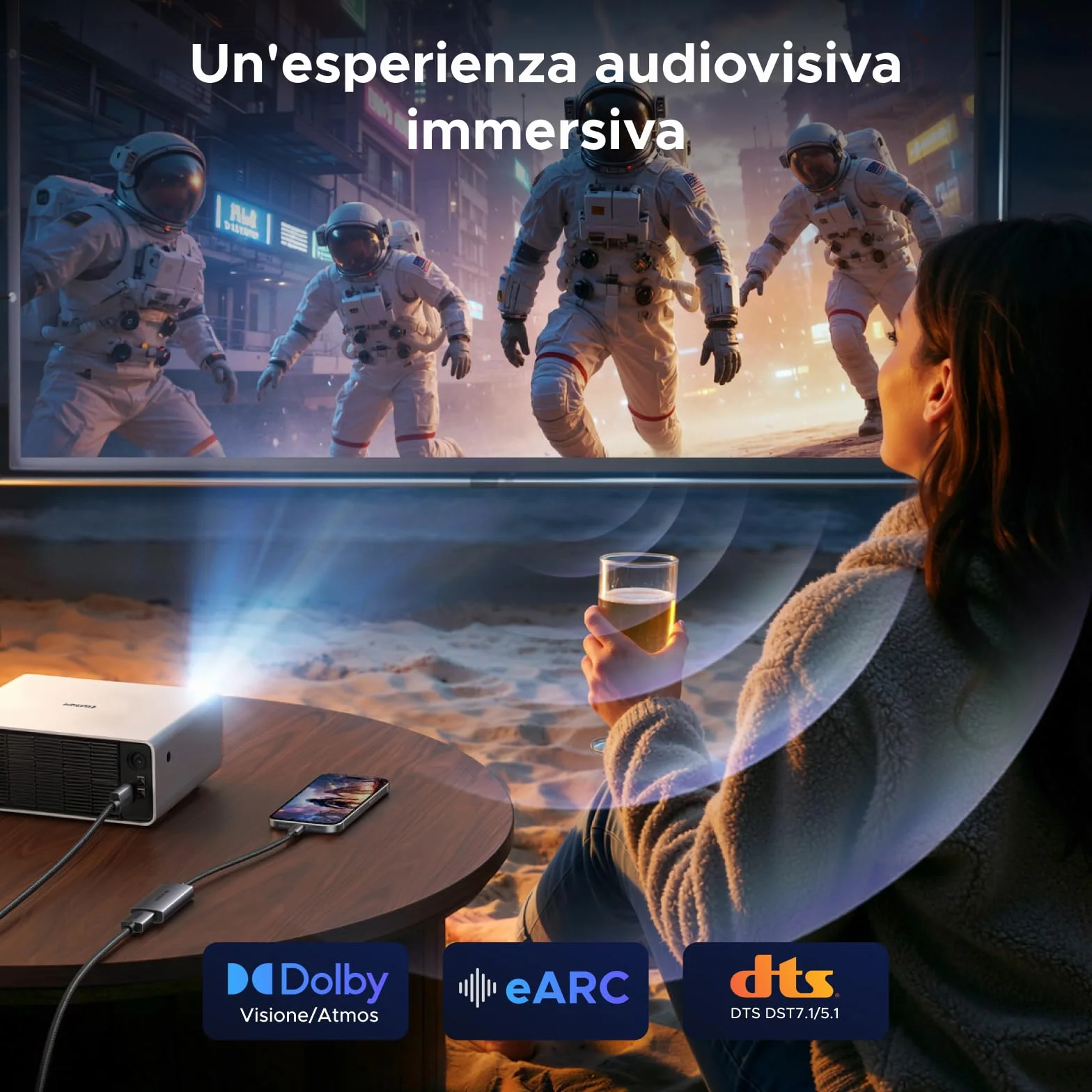 UGREEN Adattatore da USB C a HDMI Femmina 8K 60Hz 48Gbps Compatibile con iPhone 17 Pro Max Air iPhone 16 Plus Pro Max MacBook M4 M3 iPad Air Galaxy S25 S24 Ultra Cavo Tipo C HDMI2.1 Thunderbolt 4 3