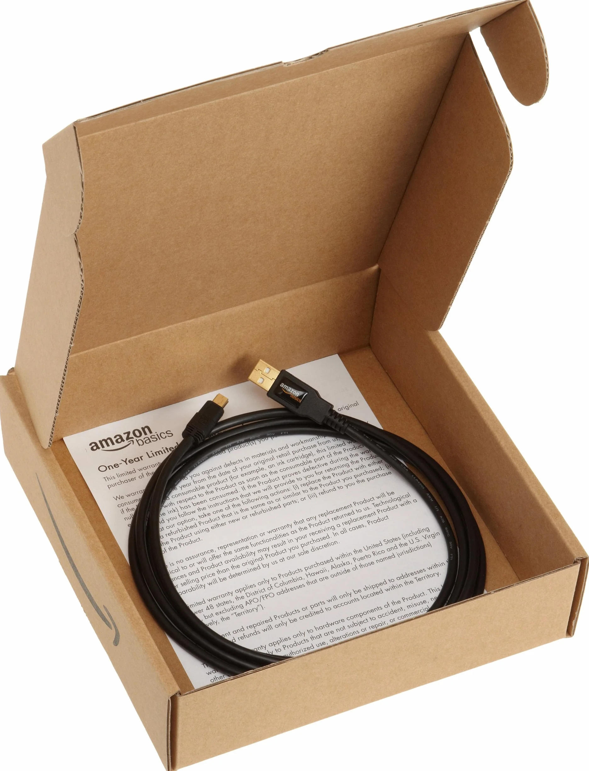 AmazonBasics Cavo USB-A 2.0 maschio/Mini USB B (0.9 m) per Personal computer, Nero