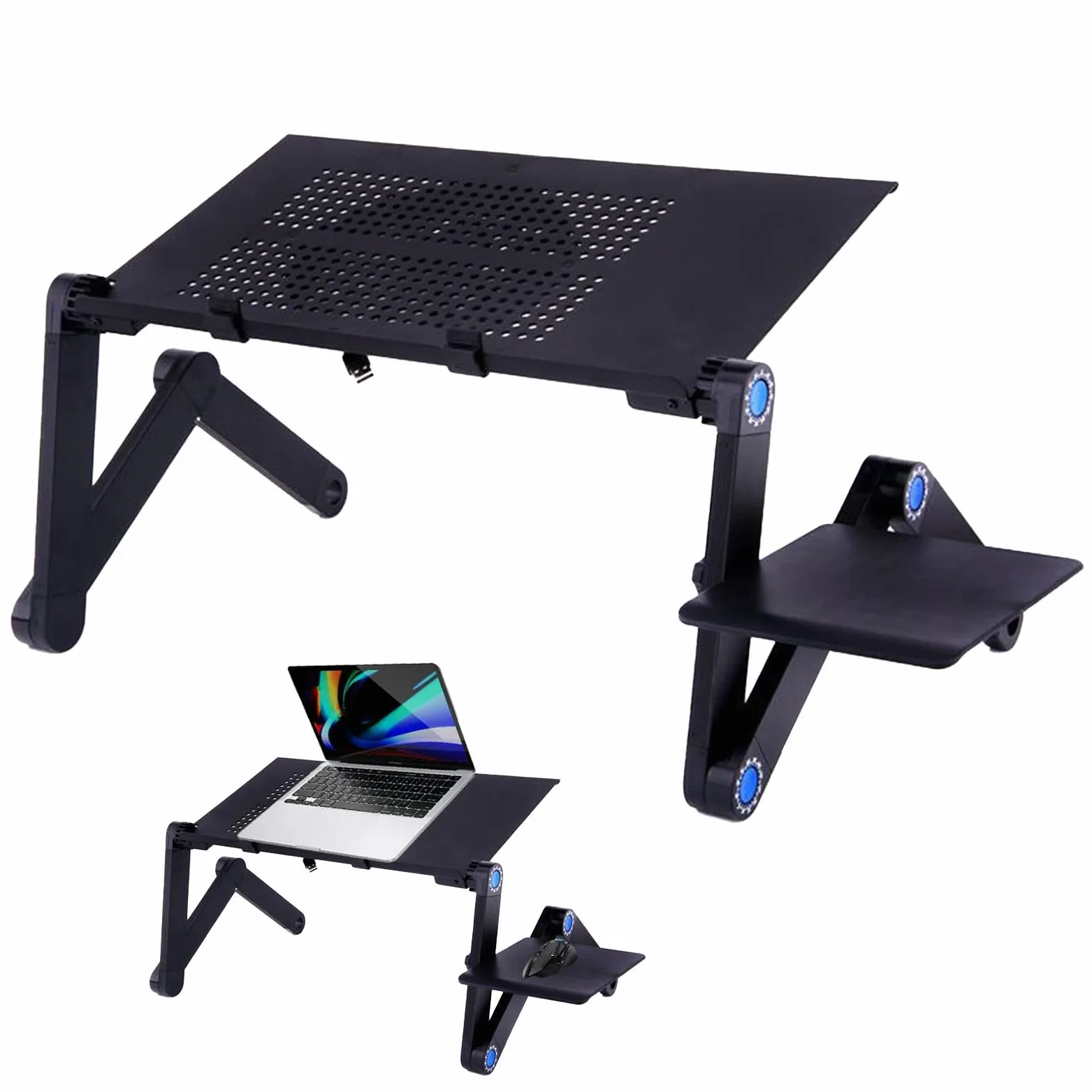 Scrivania da letto per laptop e scrittura, supporto per laptop per letto - Scrivania pieghevole per laptop | Supporto per laptop con tappetino per mouse e clip antiscivolo per disegnare,