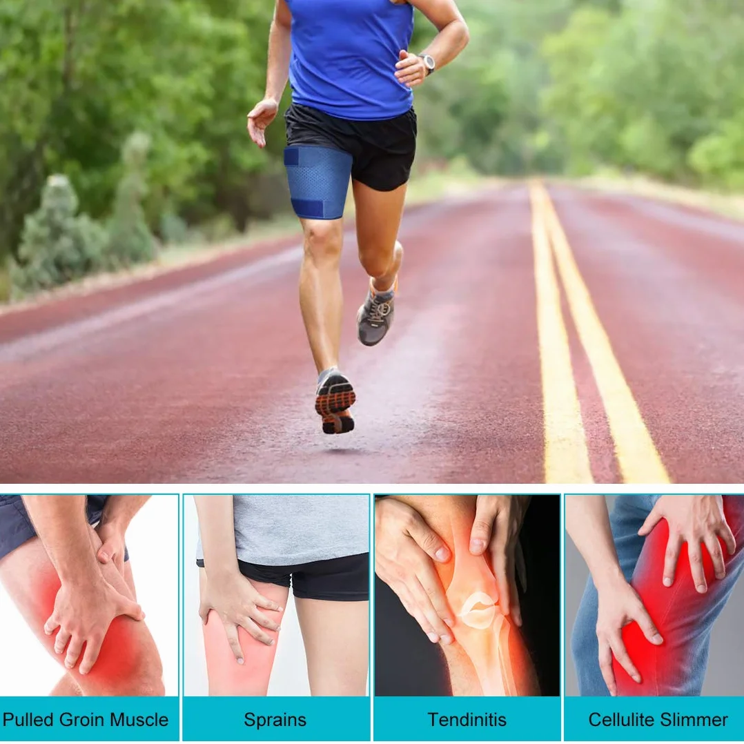 Fascia Elastica Coscia Regolabile per Uomo e Donna Compressione Supporto Lesioni Muscoli