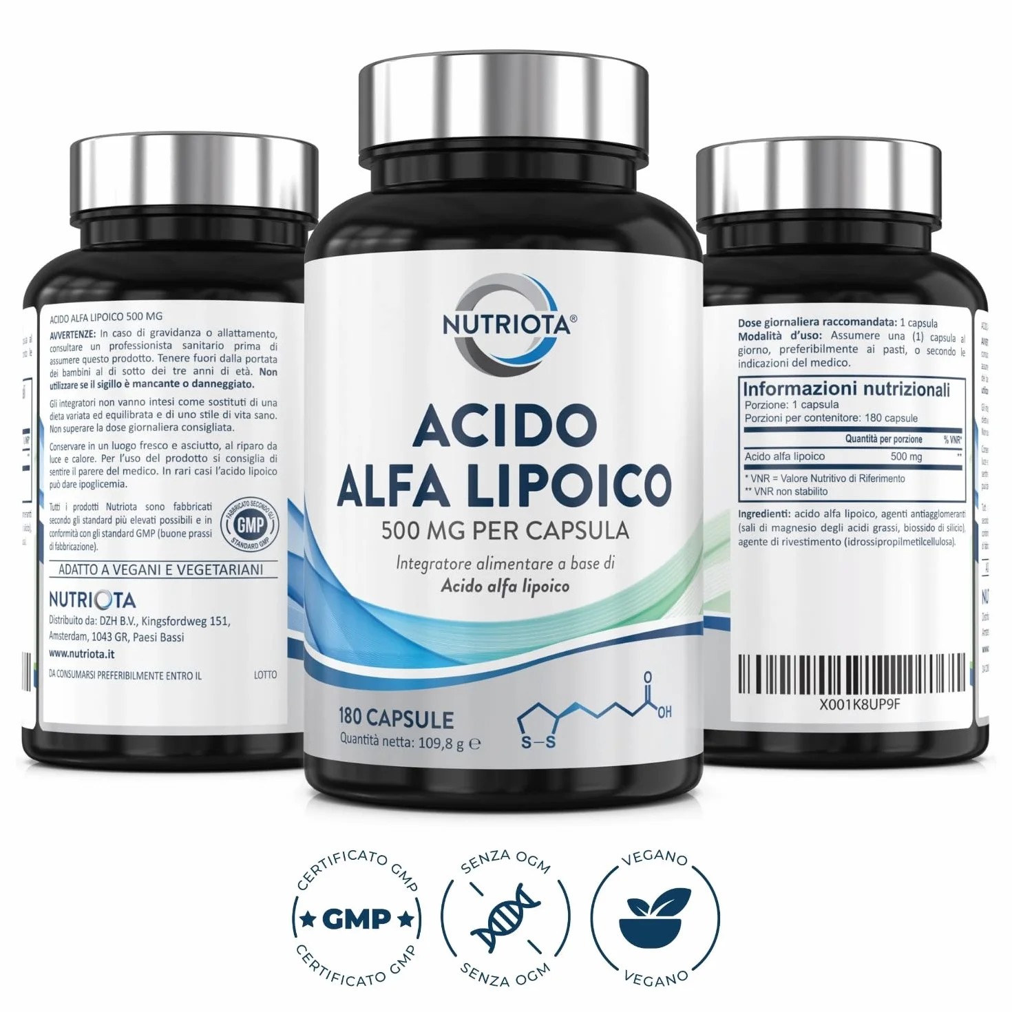 Acido alfa lipoico ALA 500 mg 180 capsule