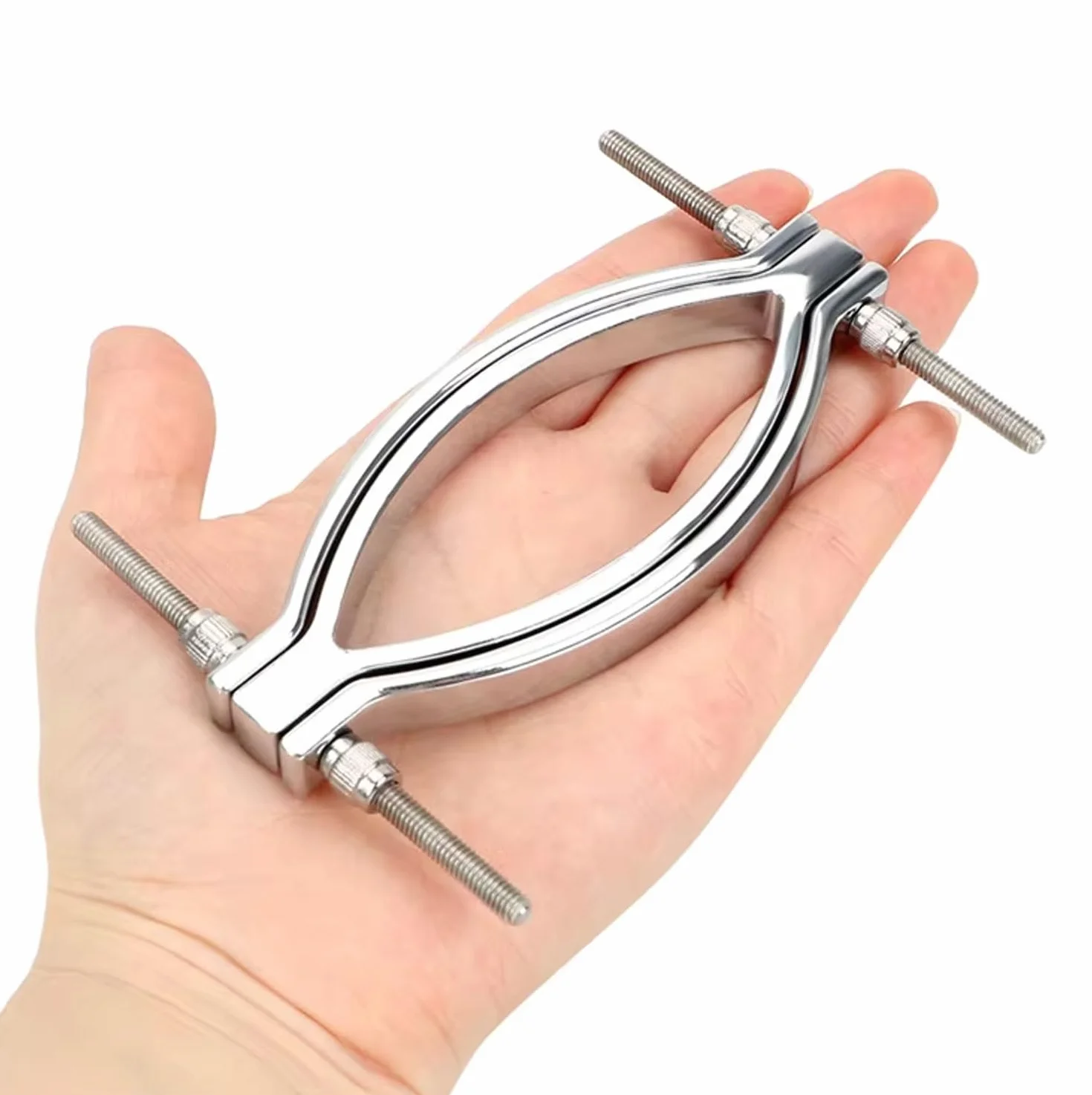 Divaricatore labbra regolabile in metallo – Pinza vaginale per donne BDSM, bordi arrotondati