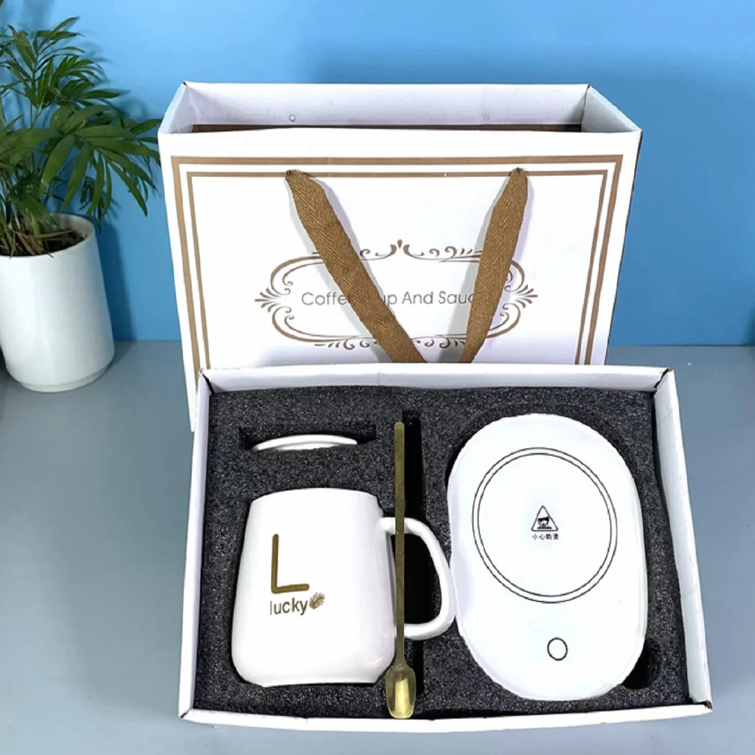 Scalda Tazza da Caffè Elettrico,55℃i Tazza di Controllo della Temperatura Intelligente per caffè Cacao e Bevande Calde, per casa e Ufficio scaldatazze elettrico (Bianco)