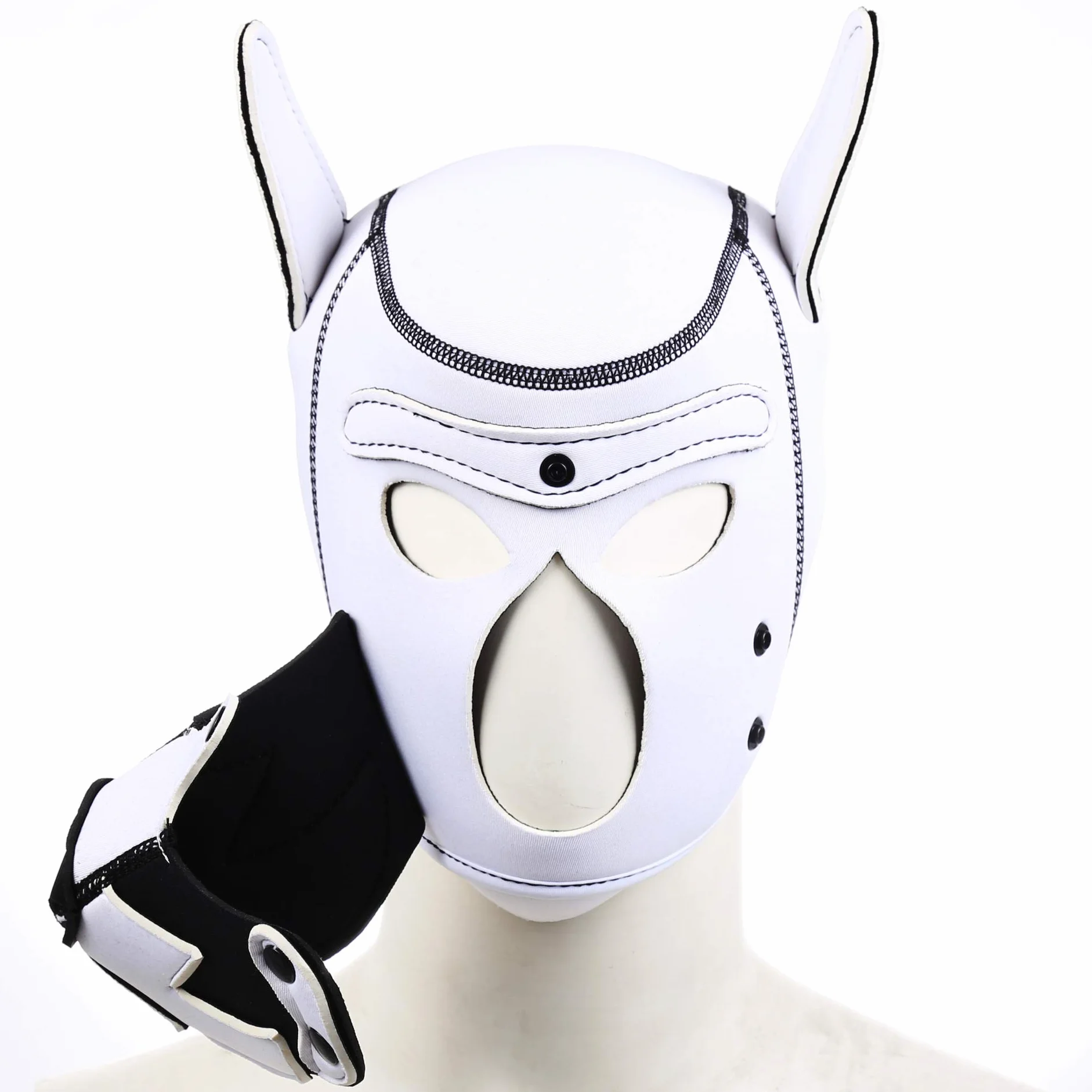 Maschera con cappuccio in neoprene per adulti rimovibile per cosplay