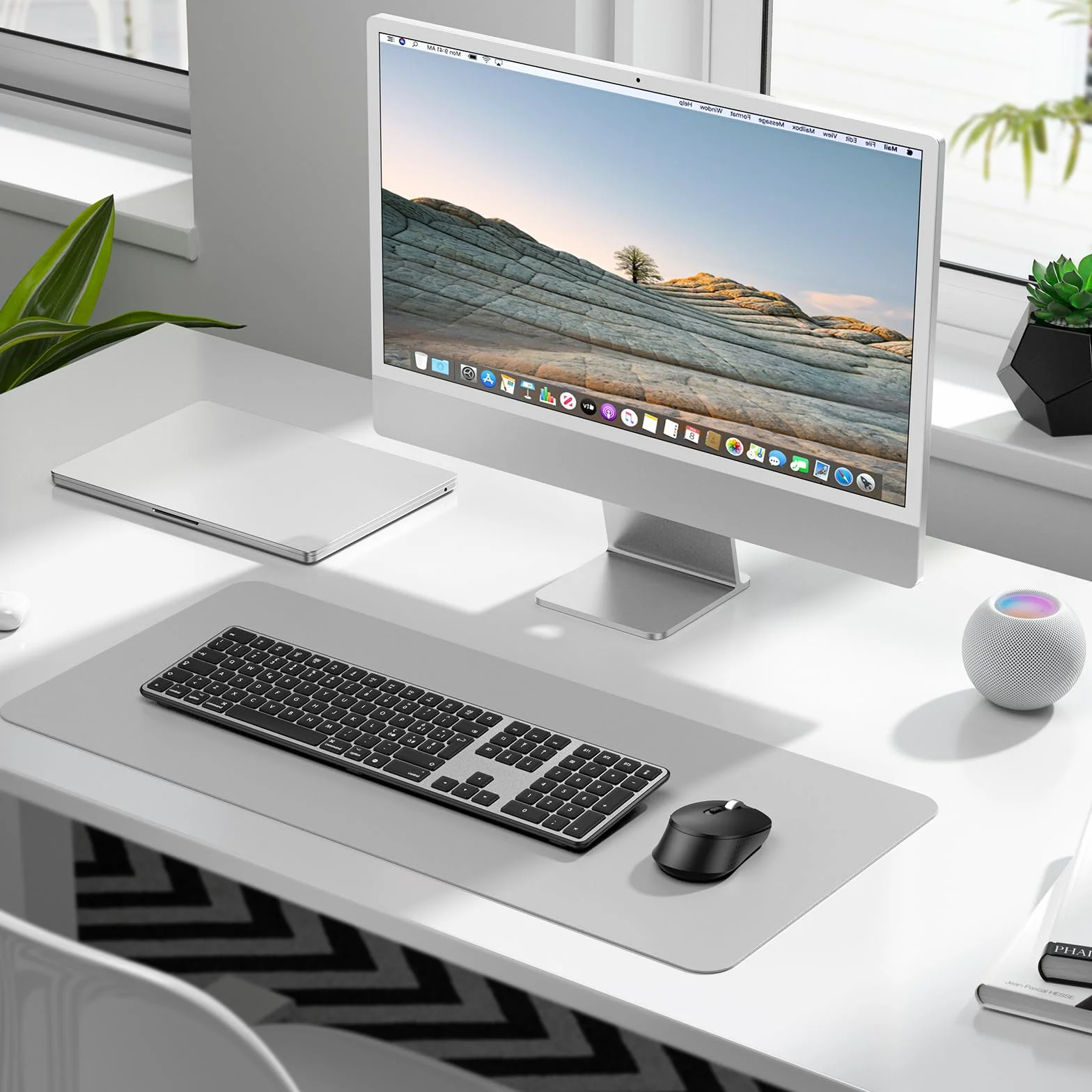 OMOTON Kit Tastiera e Mouse Bluetooth per Mac, Nuovo Tastiera e Mouse Ricaricabile Bluetooth BT1/BT2/BT3 Multidispositivo per MacBook Pro/Air, Mac Mini iMac, iMac Pro, Layout Italiano QWERTY, Grigio