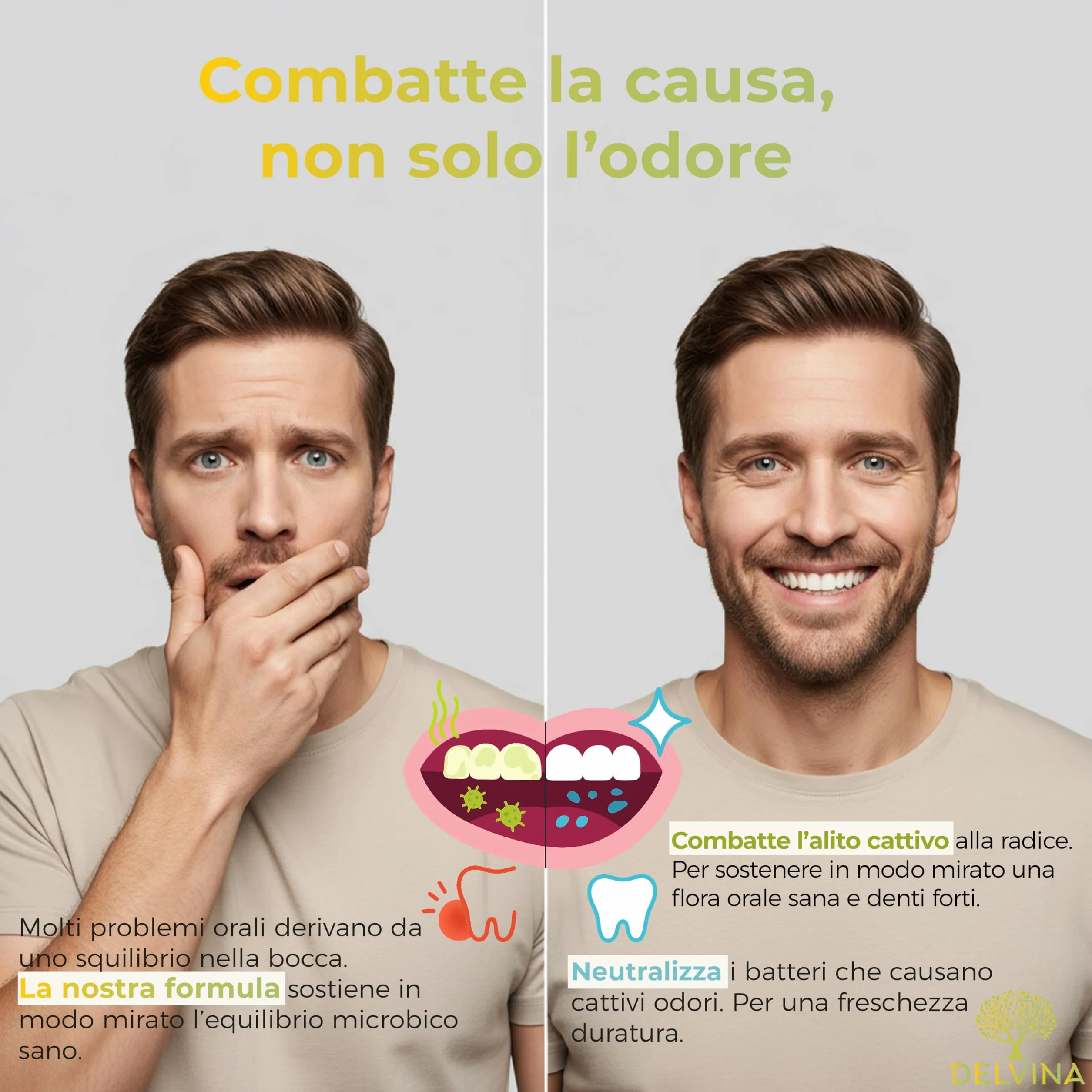 Pastiglie Vegane per l'Igiene Orale 90 Pezzi con Vitamina D3 e Limone contro l'Alitosi