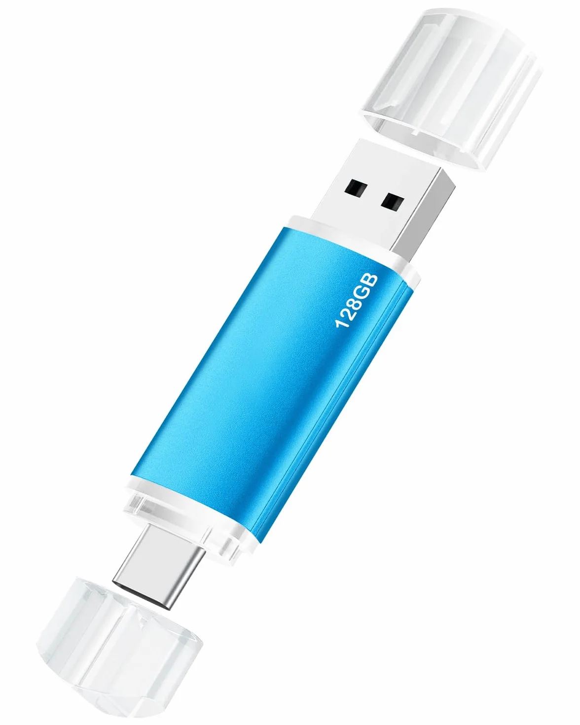 Chiavetta USB C 128 GB 2.0 Pen Drive OTG per Smartphone Laptop Tablet PC Blu