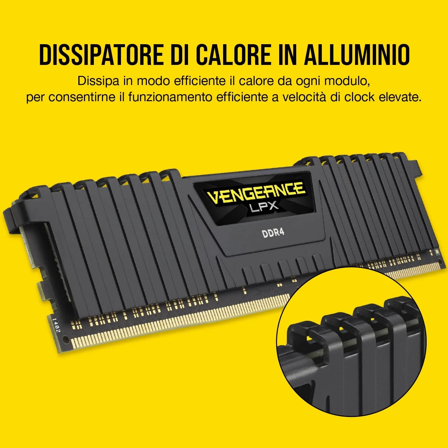 Corsair Vengeance LPX Memorie per Desktop a Elevate Prestazioni, 16 GB (2 X 8 GB), DDR4, 3200 MHz, C16 XMP 2.0, Nero