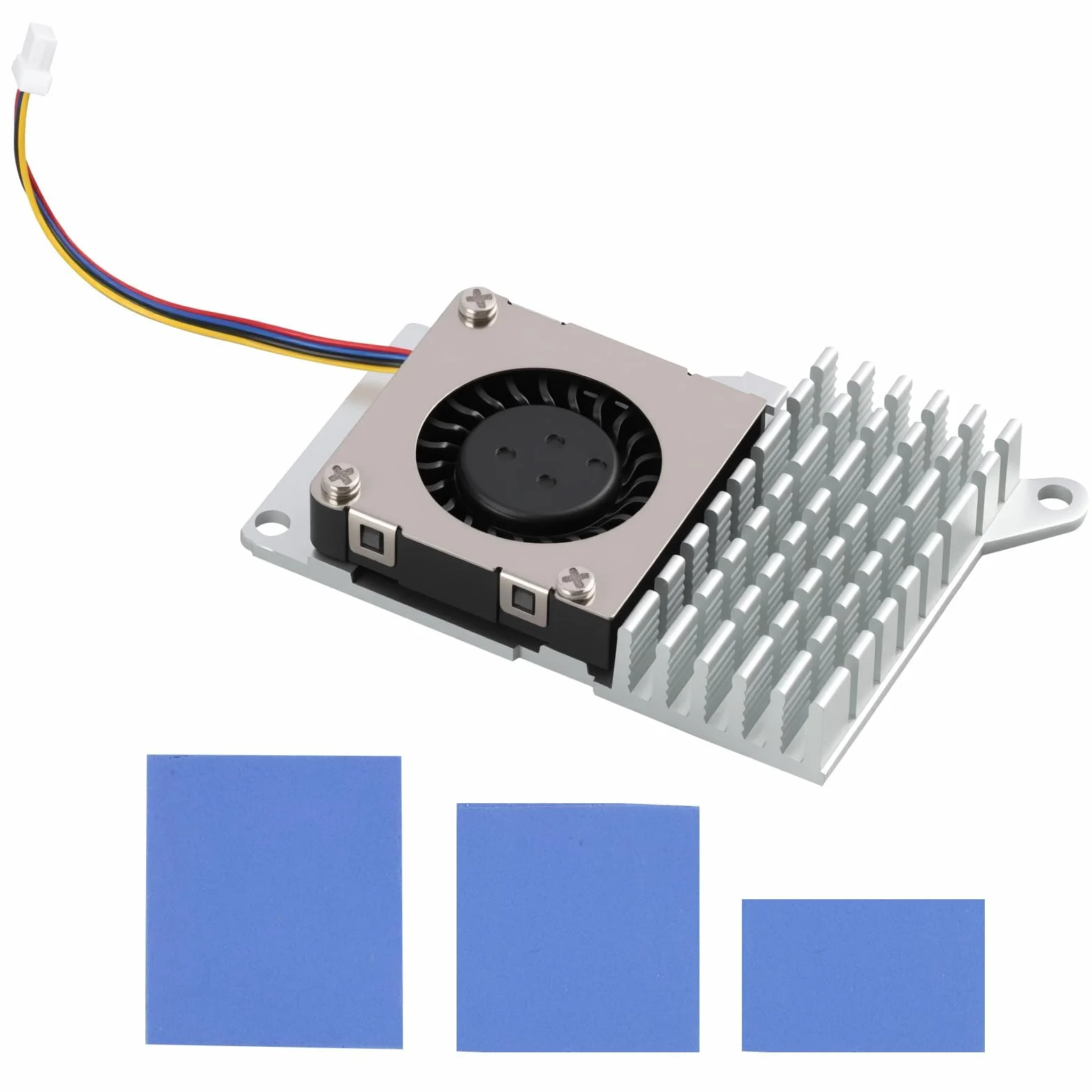 Dissipatore di calore attivo con ventola per Raspberry Pi 5 - Potente sistema di raffreddamento della CPU - Dissipatore di calore in alluminio anodizzato con pad termico - Controllo PWM integrato (5V)