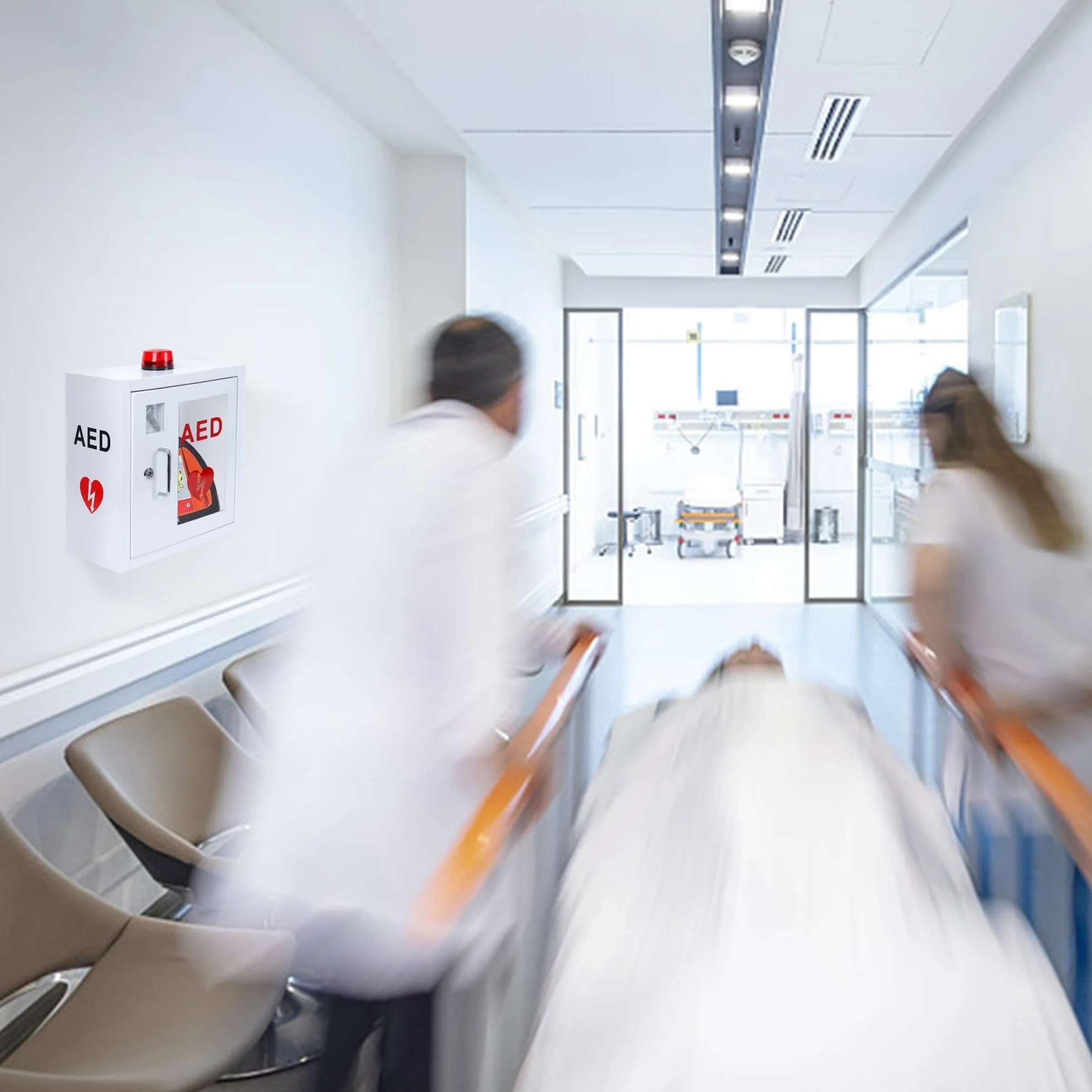 Armadietto da parete AED con allarme e serratura per defibrillatore