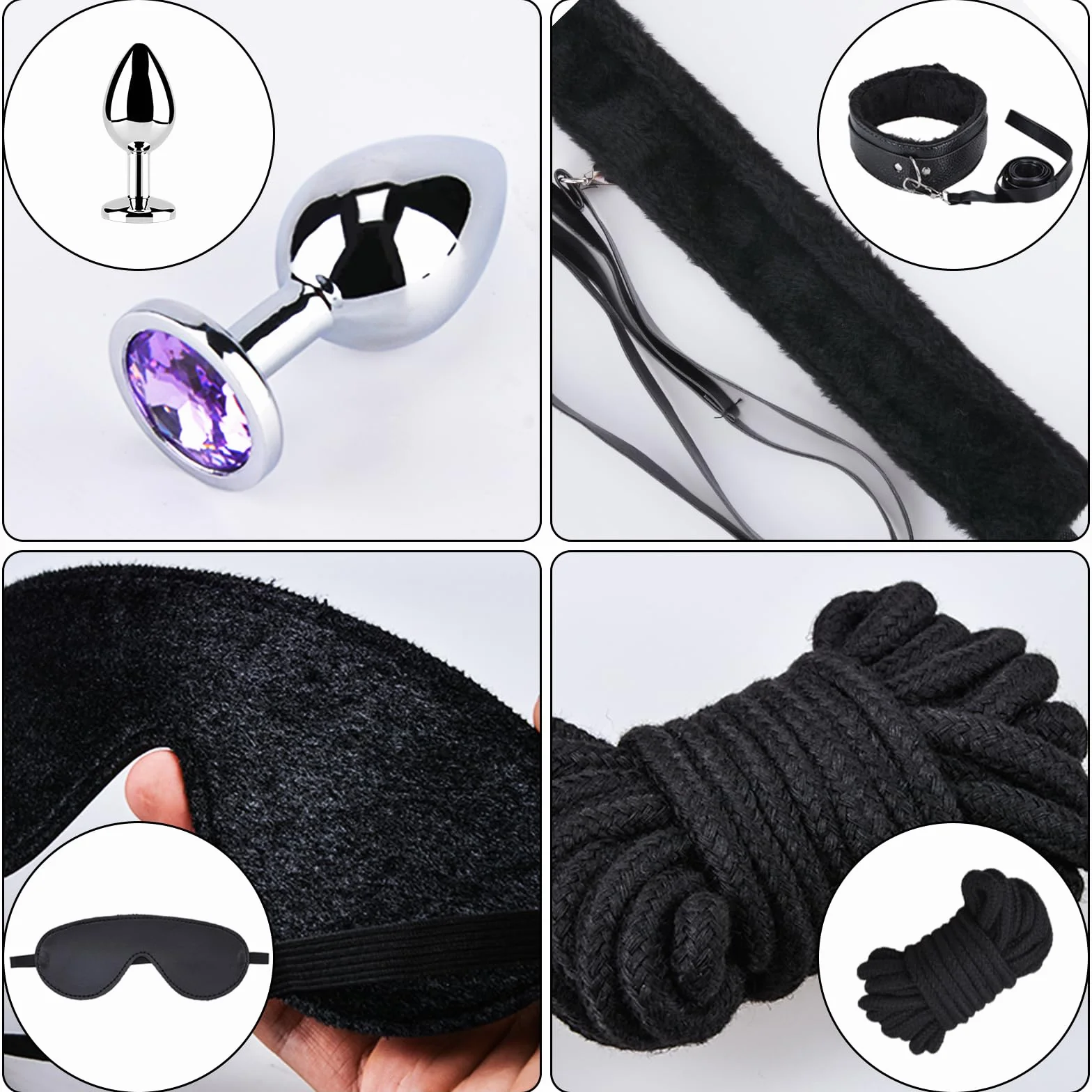 Qoosea 12 Pezzi Bondage Set BDSM Giocattoli Sessuali per Coppie Principianti Esperti