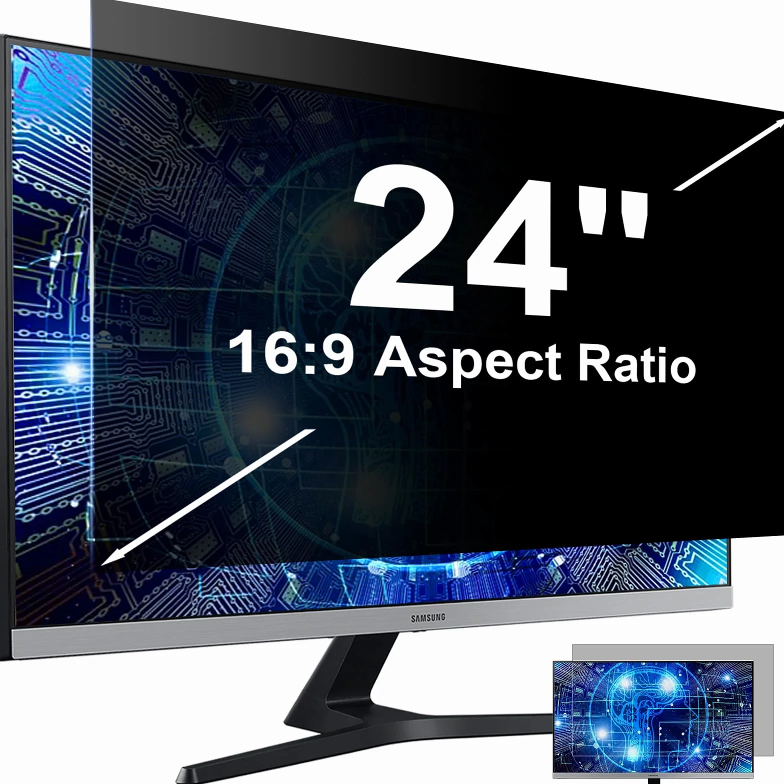 Pellicola Privacy Monitor 24 Pollici, Rimovibile Filtro Privacy Schermo per Widescreen Computer, Anti Glare/Antiriflesso/Anti Luce Blu Pellicola de Protezione Privacy PC 24 Pollici per 16:9 Monitor