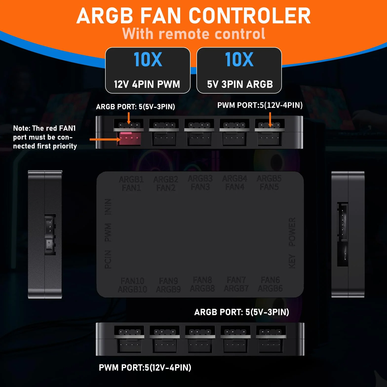 Oddtone Hub Ventole ARGB PWM 2-in-1 Controller 20 Porte SATA