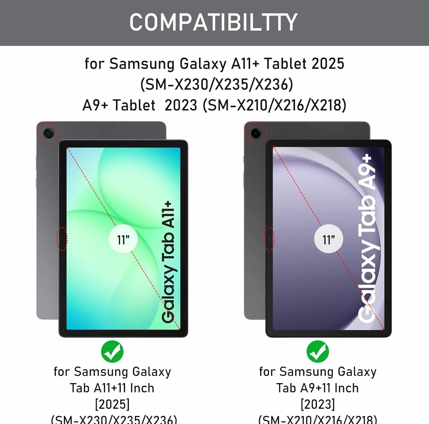 Tastiera Custodia per Samsung Galaxy Tab A11 Plus 2025/Tab A9 Plus 2023 11 Pollici, Custodia per Italiano QWERTY Tastiera con Portapenne,Tastiera Bluetooth Staccabile Cover con Samsung A11+/A9+ (Nero)