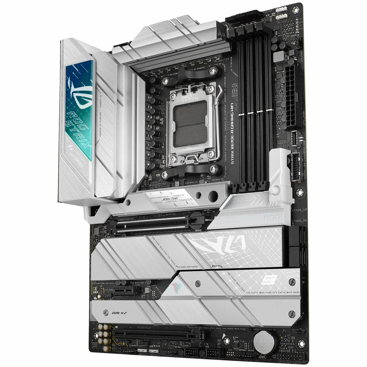 ASUS ROG Strix X670E-A Scheda Madre Gaming ATX, AMD AM5, DDR5, Intel 2.5Gb Ethernet, WiFi 4xSATA 6GB/s, Nero