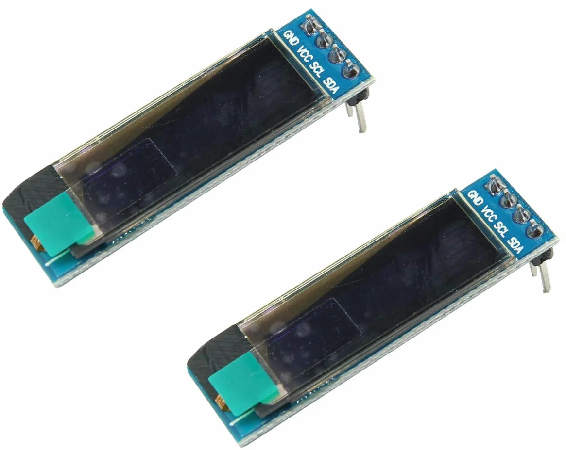 x2pcs 0.91 inch Blue 128X32 OLED LCD LED Display Module| 2 pz 0.91 Pollici 128x32 IIC I2C Display OLED LCD Blu Fai da Te Modulo OLED SSD1306 Driver IC DC 3.3 V 5 V per Arduino