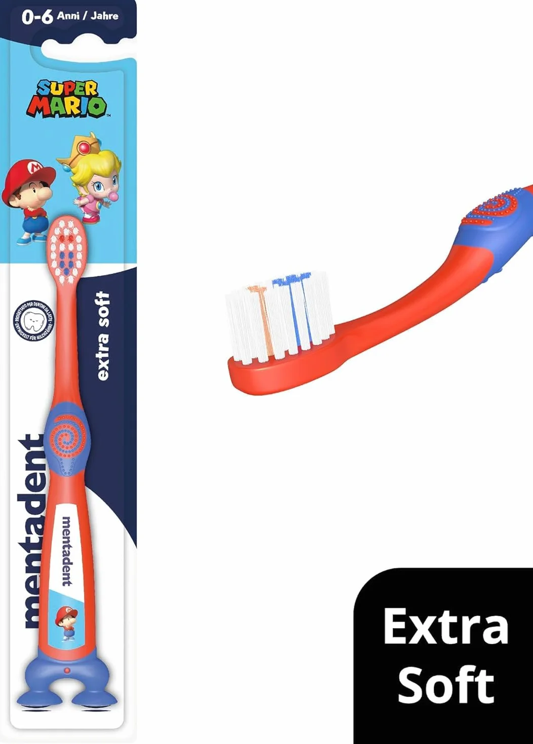 Mentadent Spazzolino Kids Bambini 0-6 Anni Setole Morbide Punte Sottili Testina Piccola