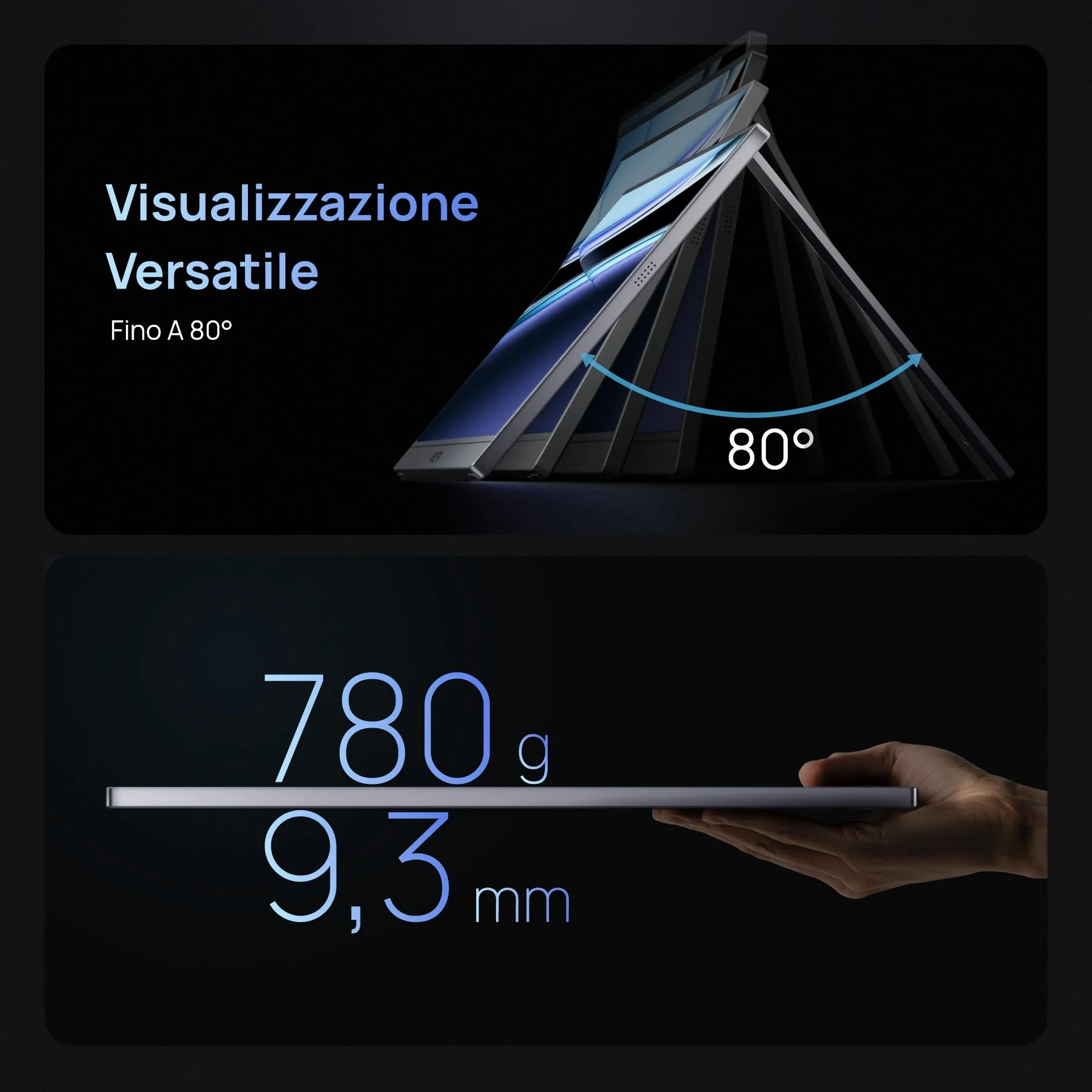 ARZOPA Monitor Portatile 16.1" 2,5K QHD 180Hz | IPS HDR10 400 Nit | Ultra Sottile 780g | Supporto integrato + Custodia inclusa | Compatibile con PC, Mac, PS5, Xbox, Switch, Smartphone -Z3FC Grigio