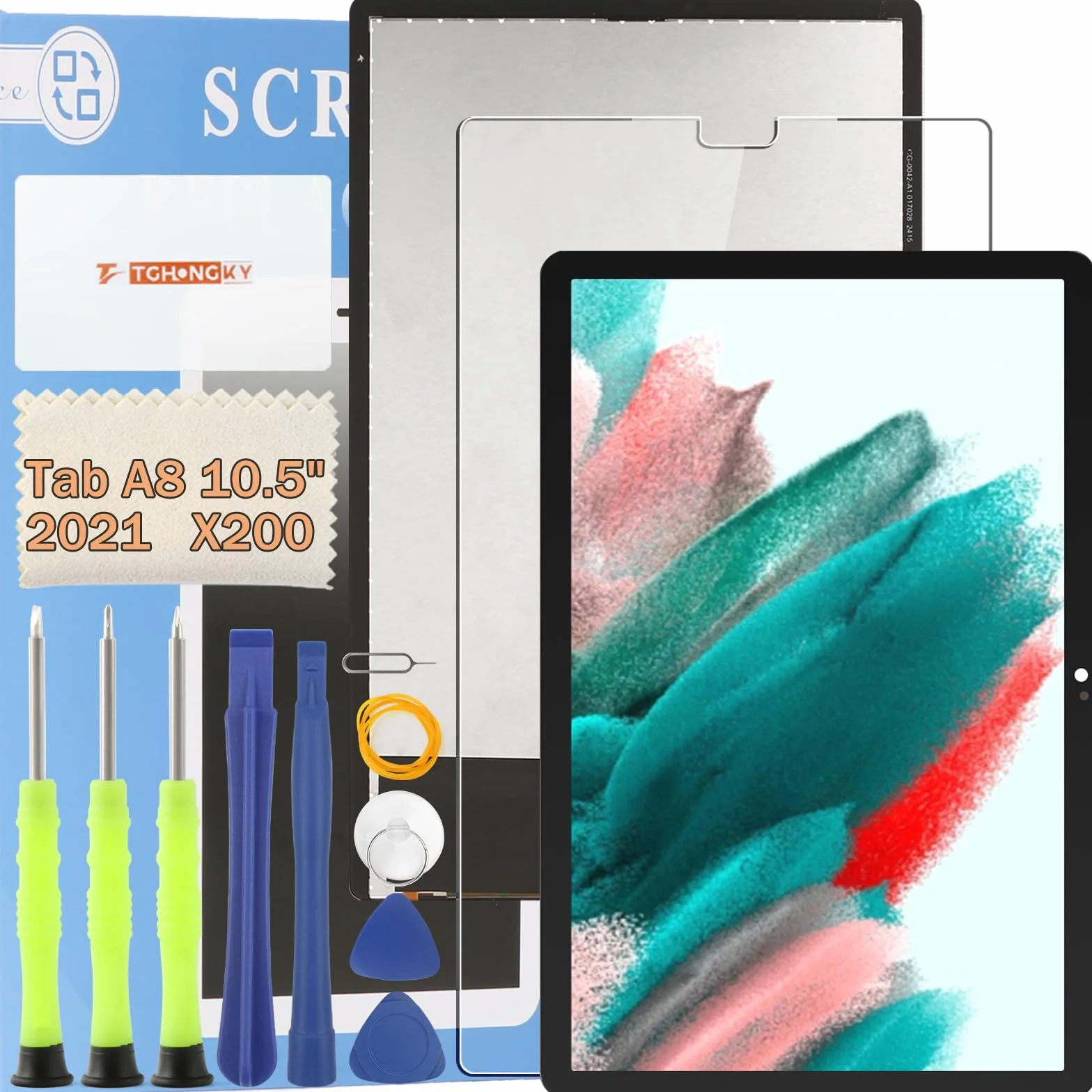Per Samsung Galaxy Tab A8 10.5" 2021 SM-X200 Schermo LCD per Samsung Galaxy Tab A8 10.5" 2021 Display Assemblea Sostituzione Schermo di Vetro Digitalizzatore con Strumenti di Riparazione