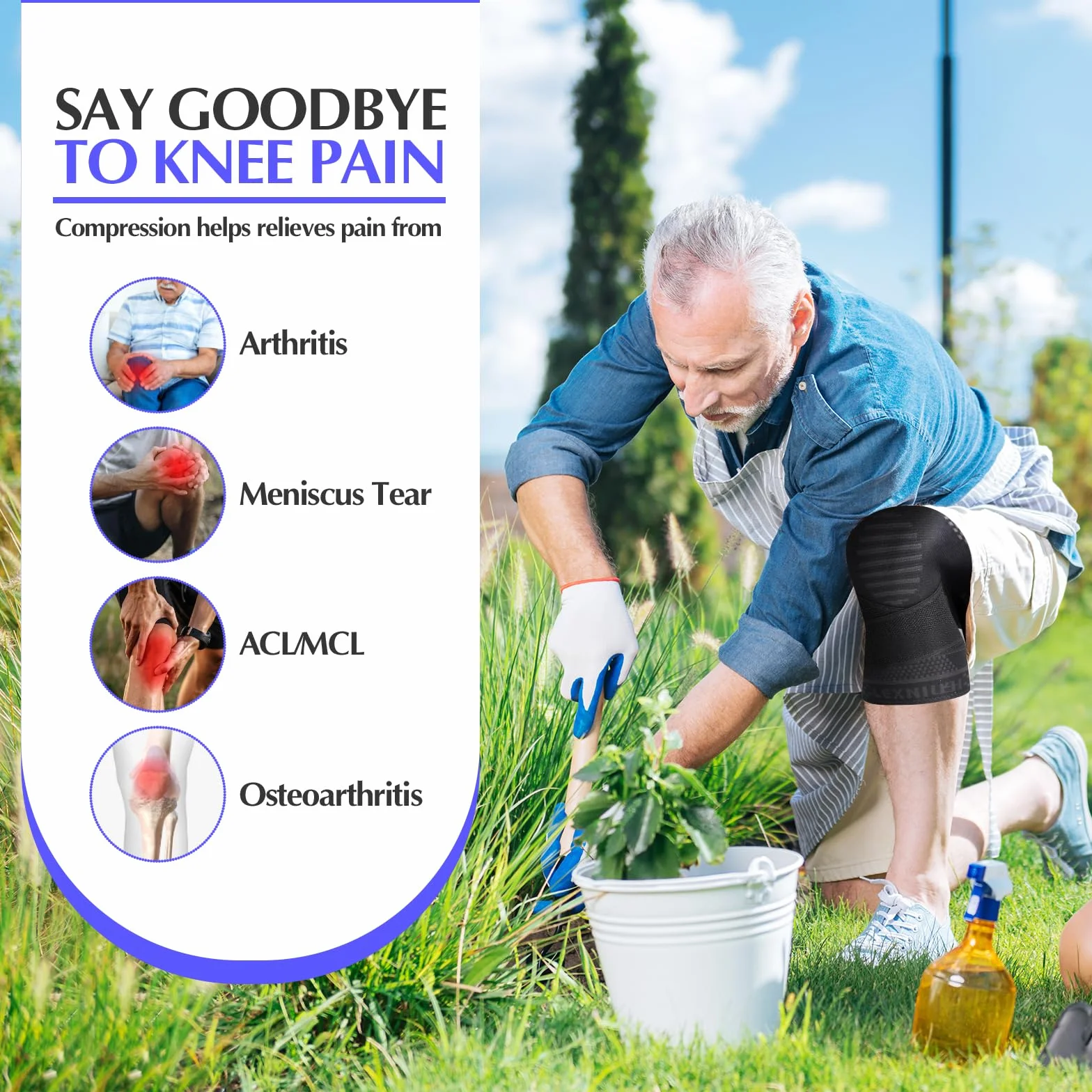 Ginocchiera Ortopedica a Compressione per Uomo e Donna, Tutore Ginocchio per Artrosi e Menisco, Palestra Corsa