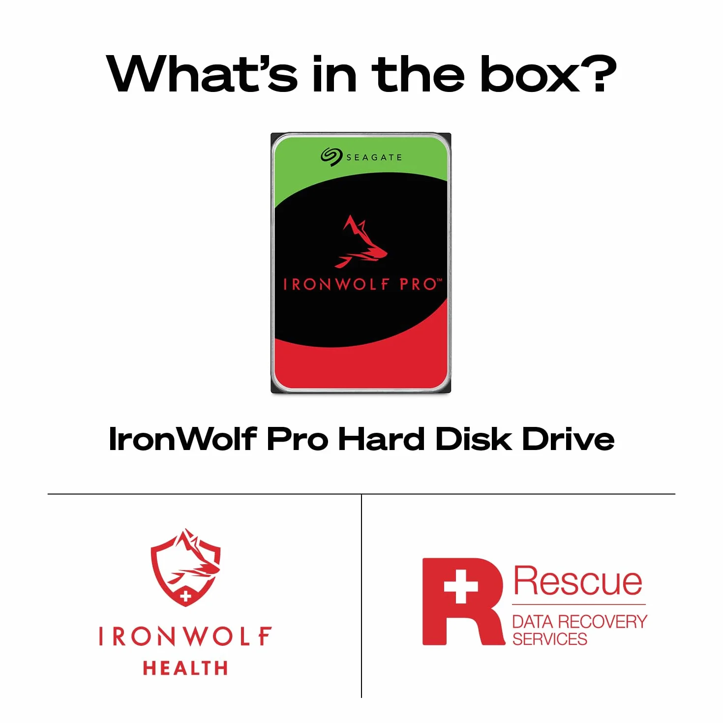Seagate IronWolf Pro, 2TB, Unità disco interna NAS classe Enterprise - Unità SATA CMR da 6GBit/s, 3,5", 7.200 giri/min, con cache da 256 MB per sistemi NAS RAID, servizi Rescue (ST2000NT001)