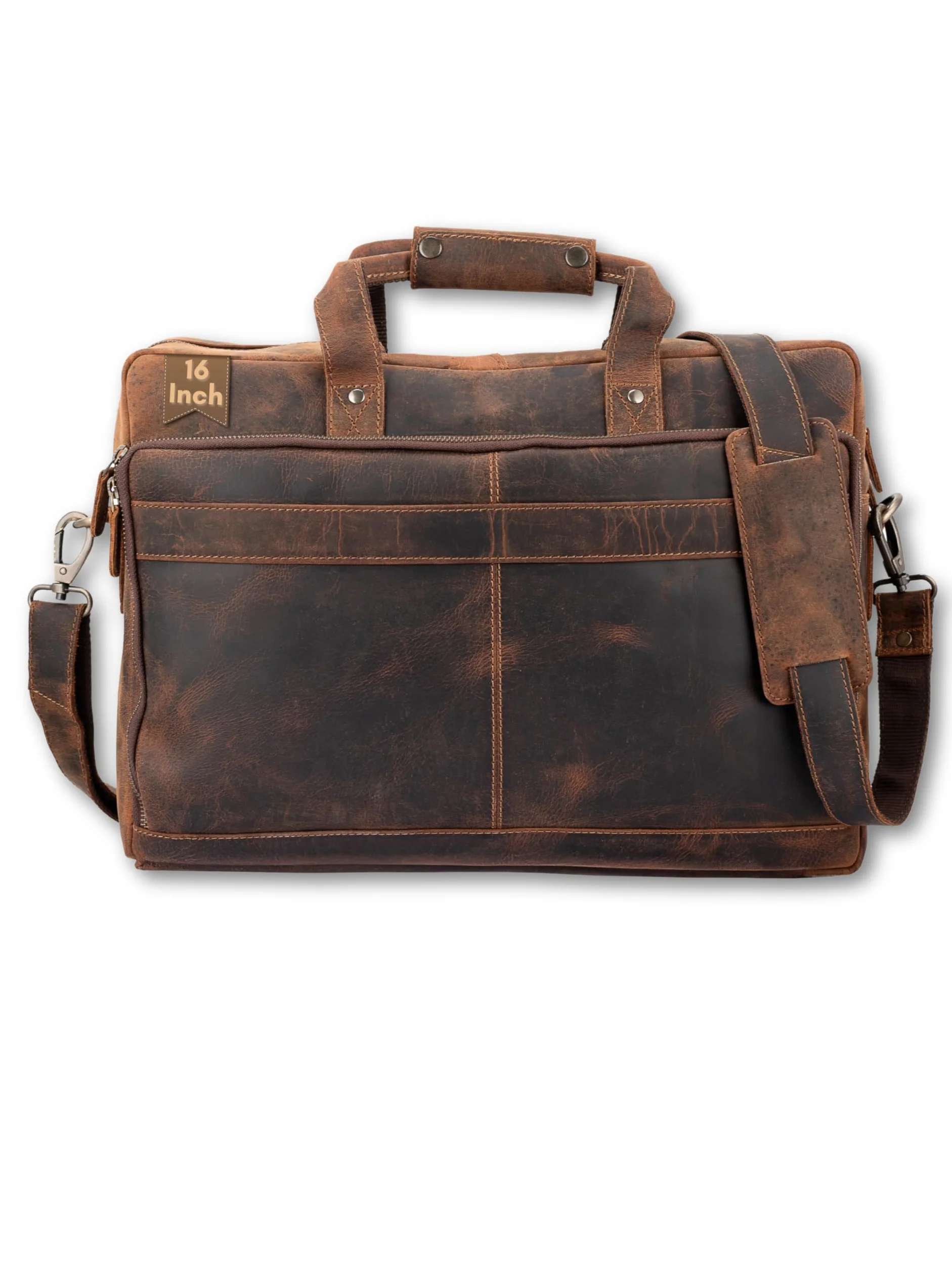 Borsa da uomo in vera pelle, da 16 pollici, da uomo, in vera pelle, per computer portatile, grande messaggero, borsa a tracolla vintage marrone, borsa da lavoro per uomo, Naturale., xl