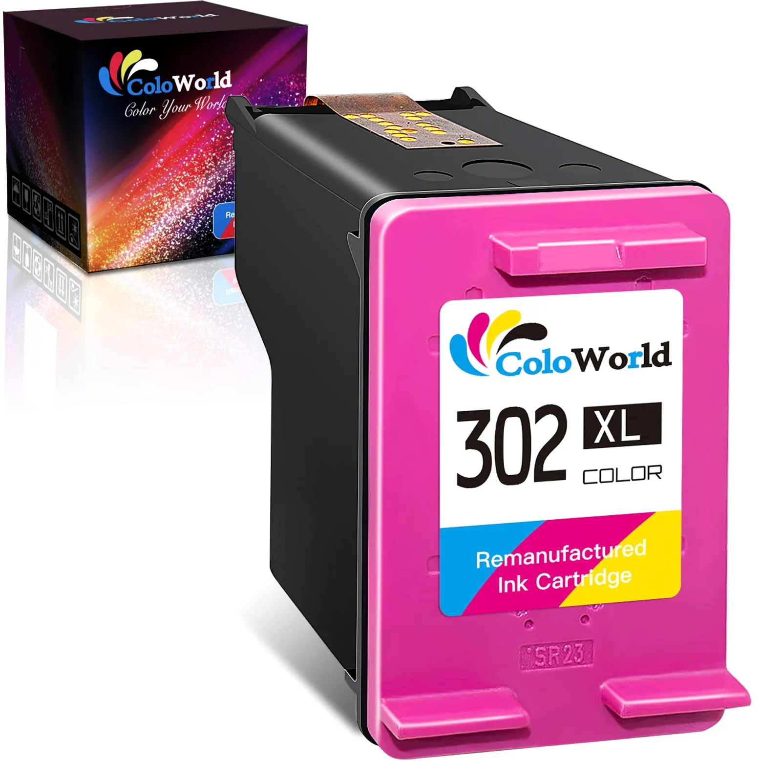 ColoWorld 302 cartucce per stampanti, 302XL rigenerate per HP 302 cartucce compatibili con le stampanti HP OfficeJet 3832 3830 3831 4650, Envy 4520, DeskJet 3630 1110 2130 (1 colore)