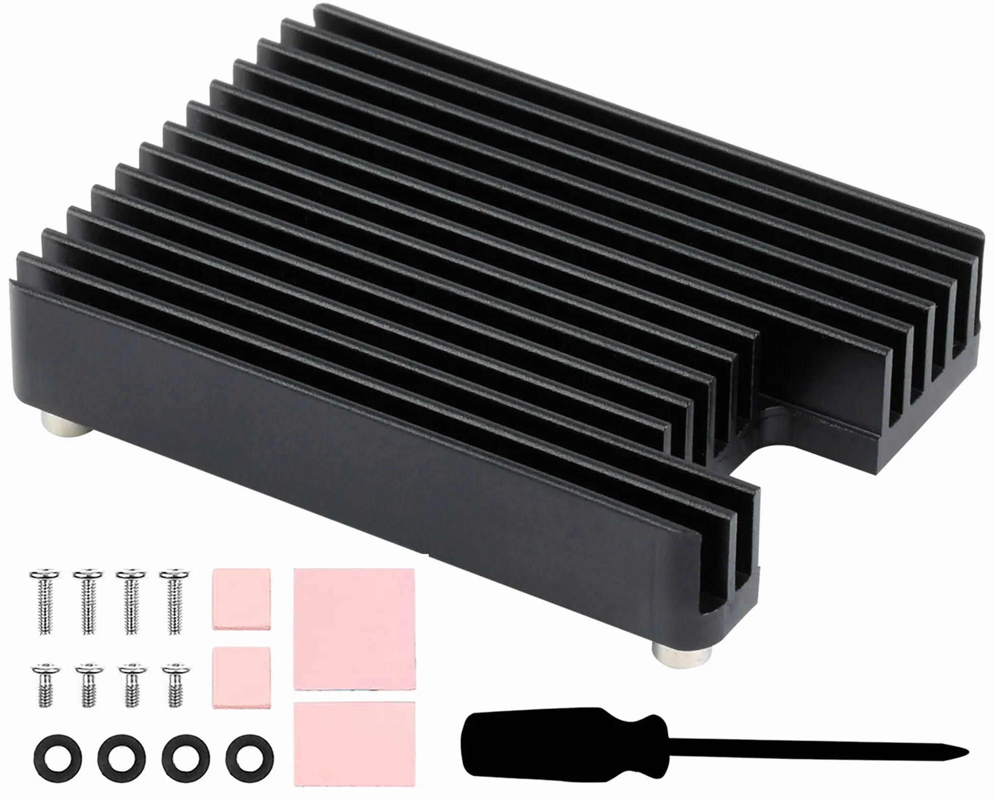 Waveshare Dissipatore di Calore in Alluminio per Raspberry Pi Compute Module 4 CM4, Heatsink con Antenna Notch, Resistente alla Corrosione/Ossidazione, Migliore Dissipazione del Calore