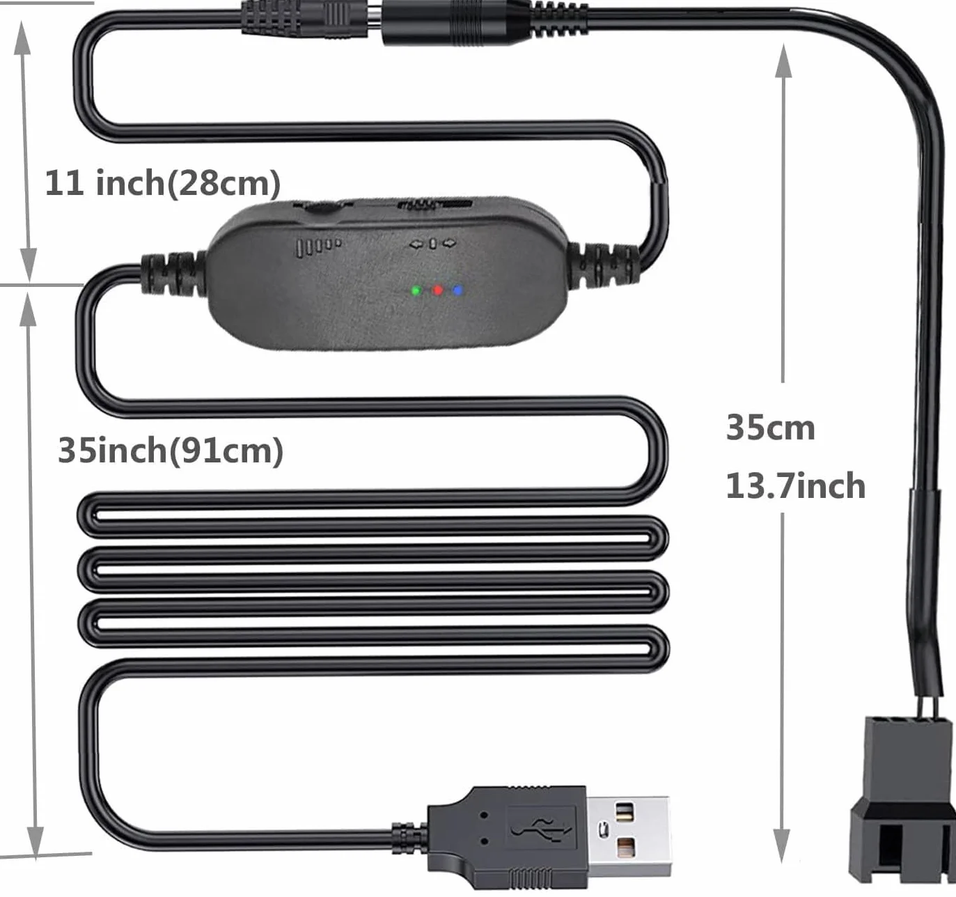 Regolatore di velocità ventola 12V 2 Pin USB DC 5V Step-Up Adattatore Alimentazione