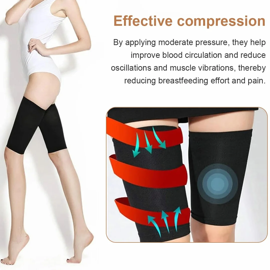 Fascia Elastica per Coscia Compressione 2 Pezzi Manicotti Sostegno