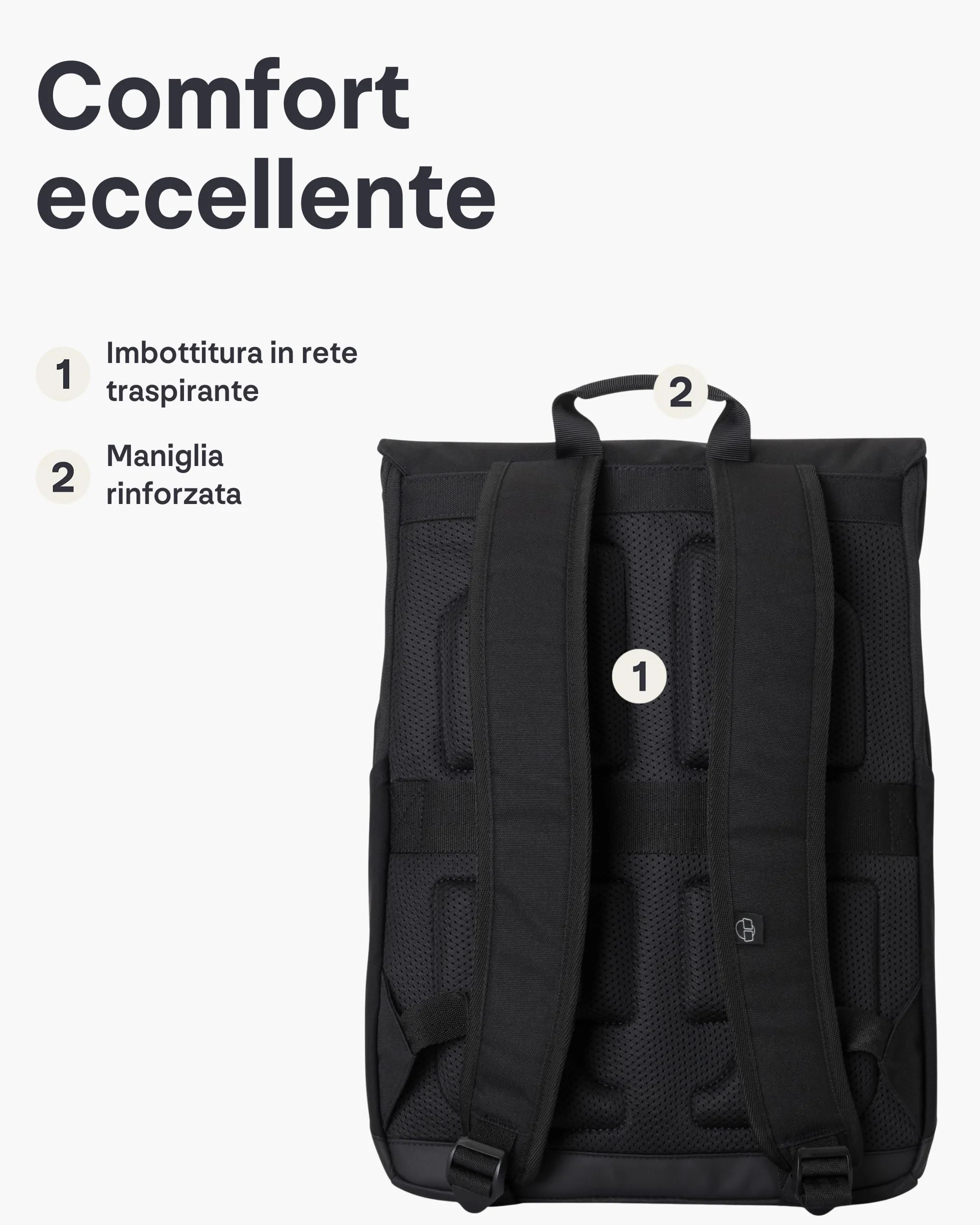 Johnny Urban Zaino Donna e Uomo Nero - MIKA - Zainetto con Vano per PC Portatile 16 Pollici - Backpack per Lavoro, Viaggio, Università - Impermeabile