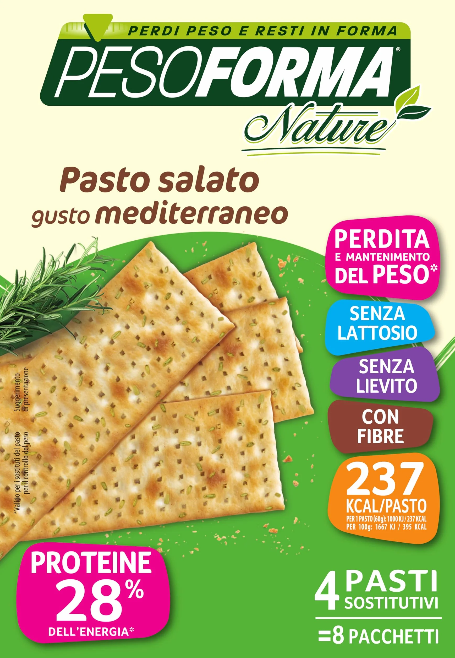 Pesoforma Nature Pasto Mediterraneo Neutro 240 Grammi